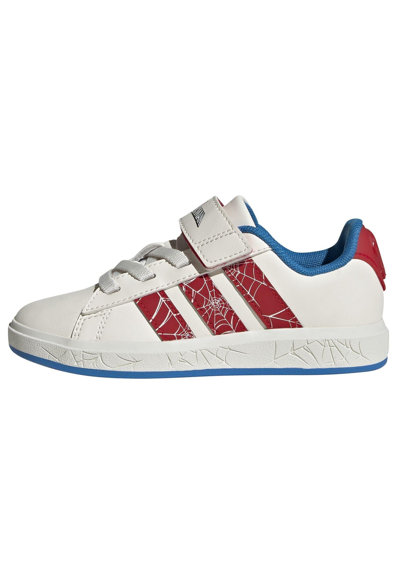 Kids Unisex adidas Marvel Spider-Man Grand Court Shoes, White, A701_ONE, large image number 7