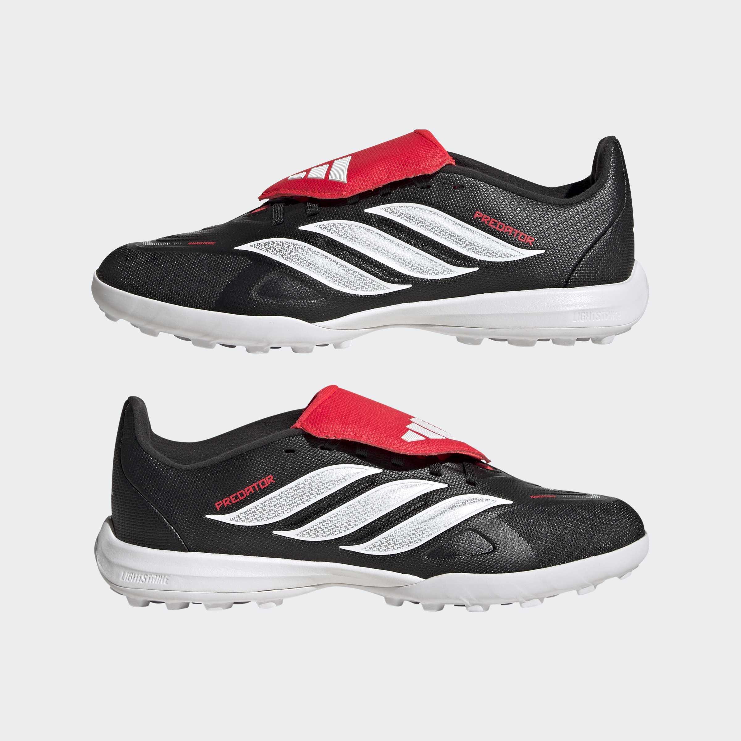 Kids Unisex Predator League Fold-Over Tongue Turf Football Shoes, Black, A701_ONE, large image number 6
