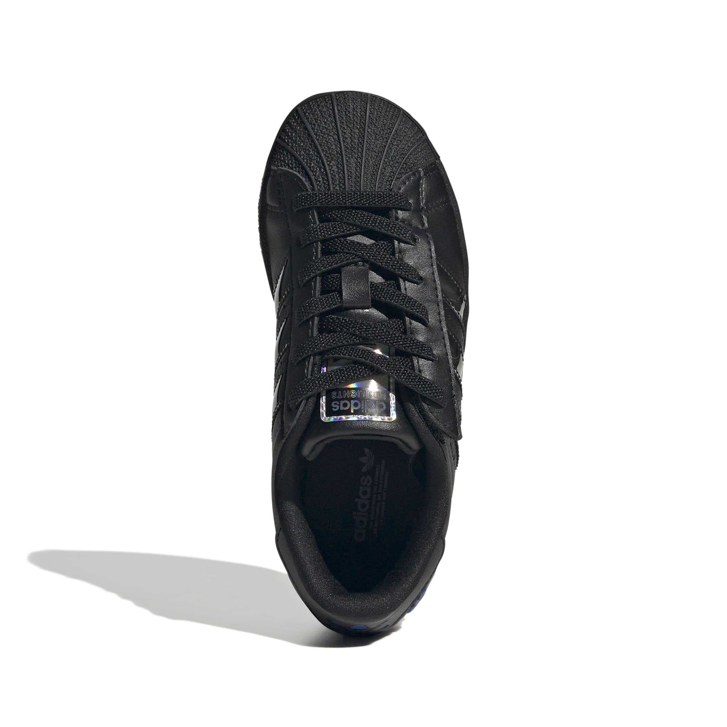 Kids Unisex Superstar Led Lights Comfort Closure Elastic Lace Shoes, Black, , large image number 1