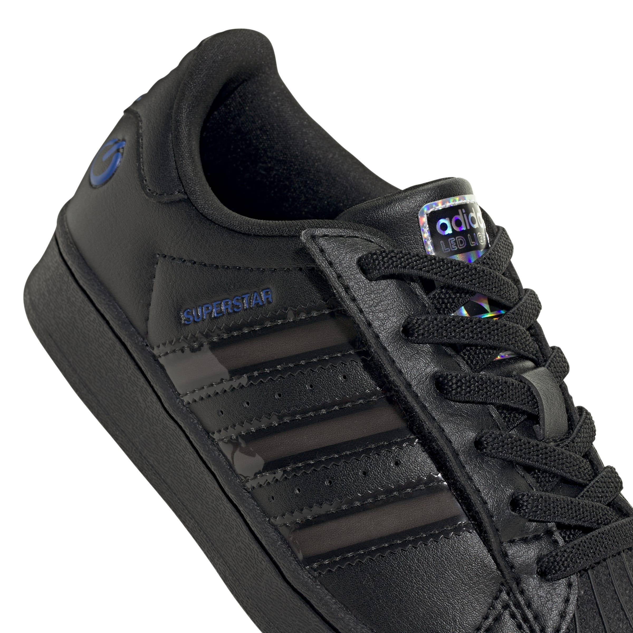 Kids Unisex Superstar Led Lights Comfort Closure Elastic Lace Shoes, Black, , large image number 6