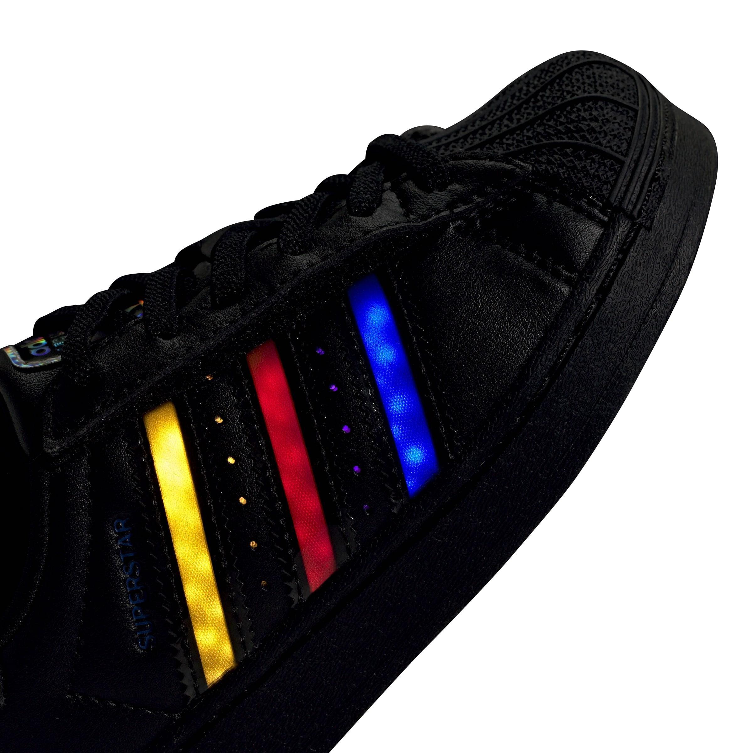 Kids Unisex Superstar Led Lights Comfort Closure Elastic Lace Shoes, Black, , large image number 7
