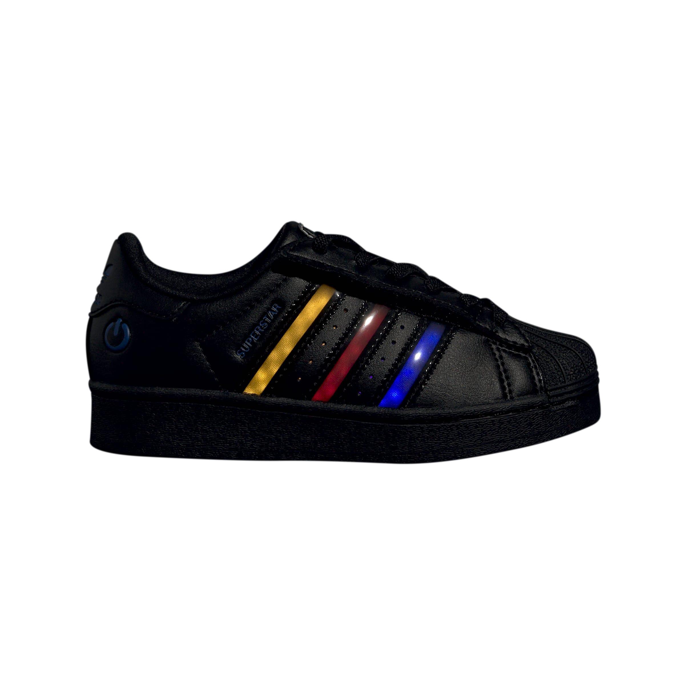 Kids Unisex Superstar Led Lights Comfort Closure Elastic Lace Shoes, Black, , large image number 8
