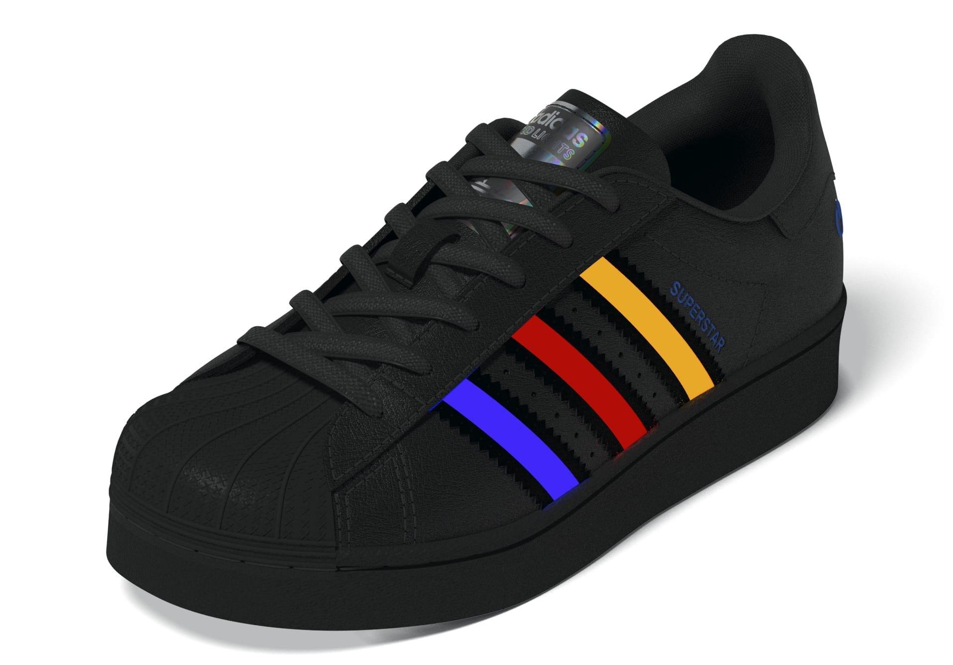 Kids Unisex Superstar Led Lights Comfort Closure Elastic Lace Shoes, Black, , large image number 9