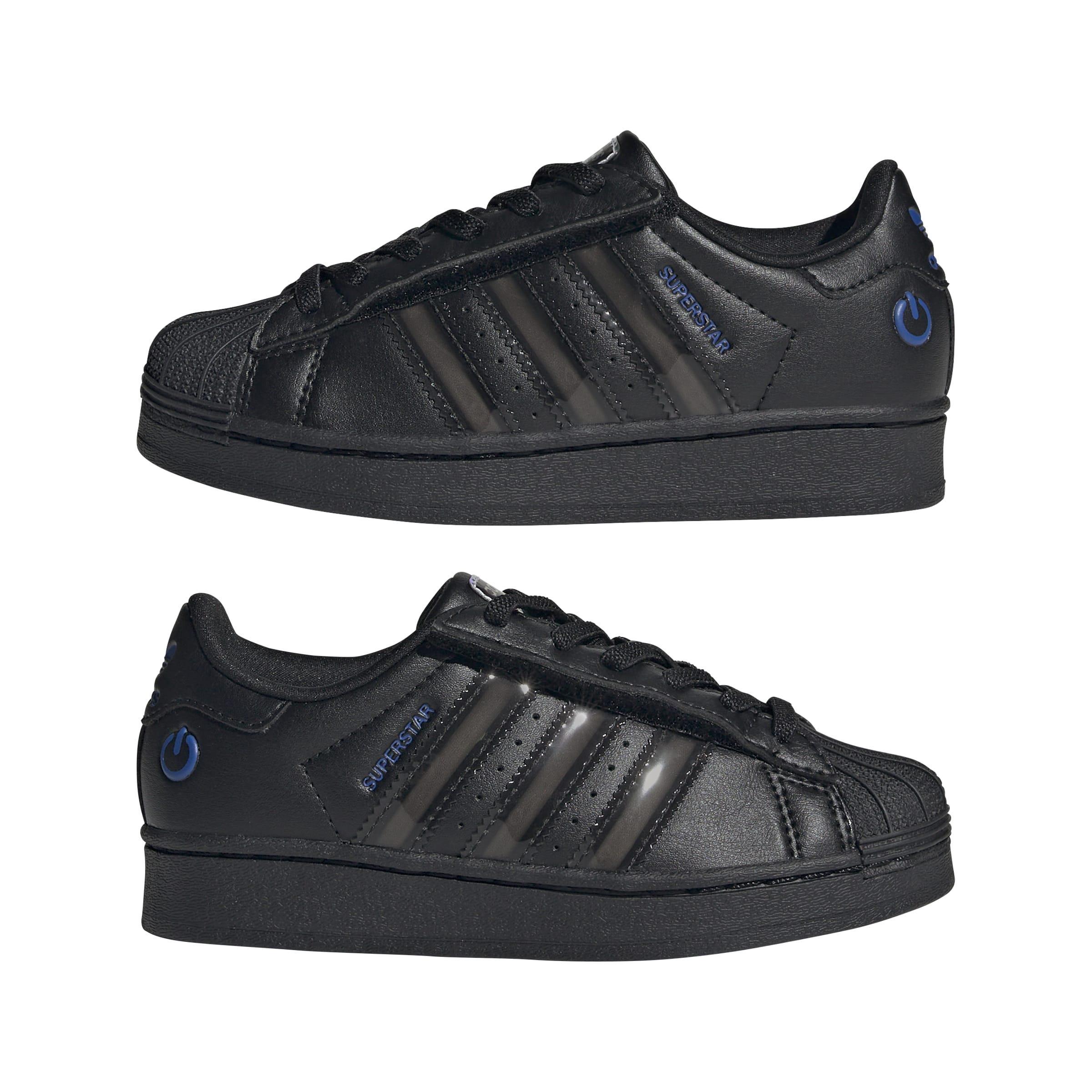 Kids Unisex Superstar Led Lights Comfort Closure Elastic Lace Shoes, Black, , large image number 12