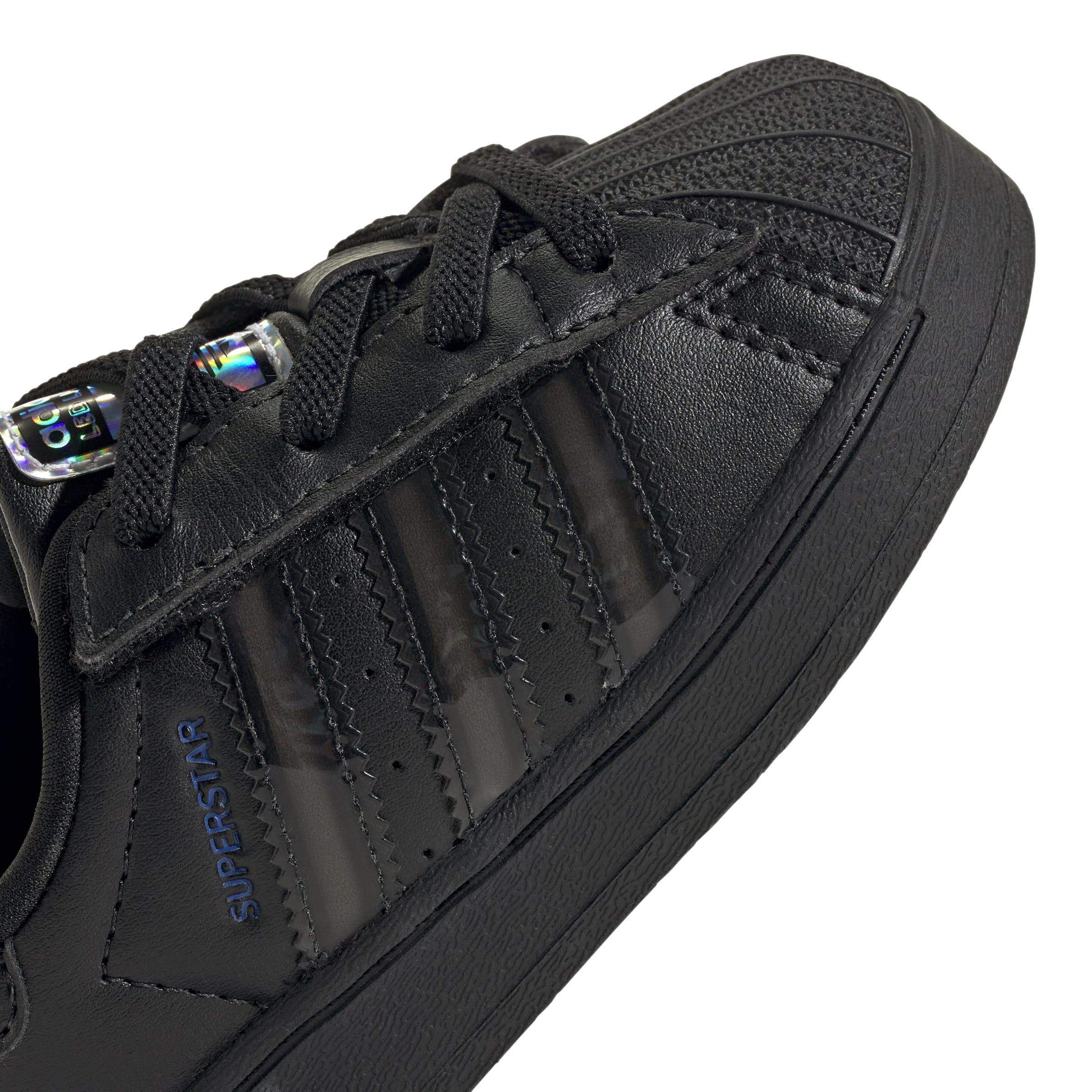 Kids Unisex Superstar Led Lights Comfort Closure Elastic Lace Shoes, Black, A701_ONE, large image number 4