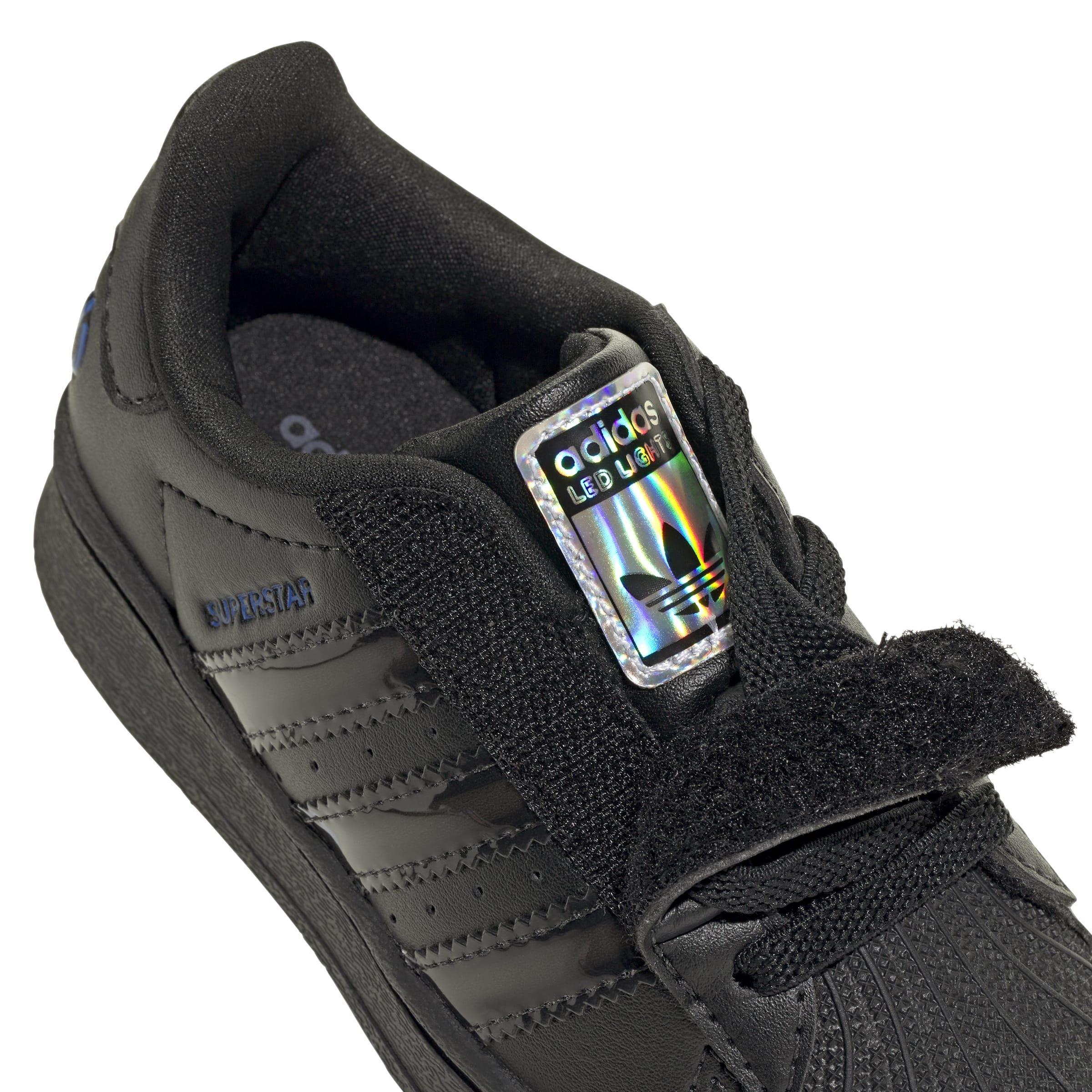 Kids Unisex Superstar Led Lights Comfort Closure Elastic Lace Shoes, Black, A701_ONE, large image number 5