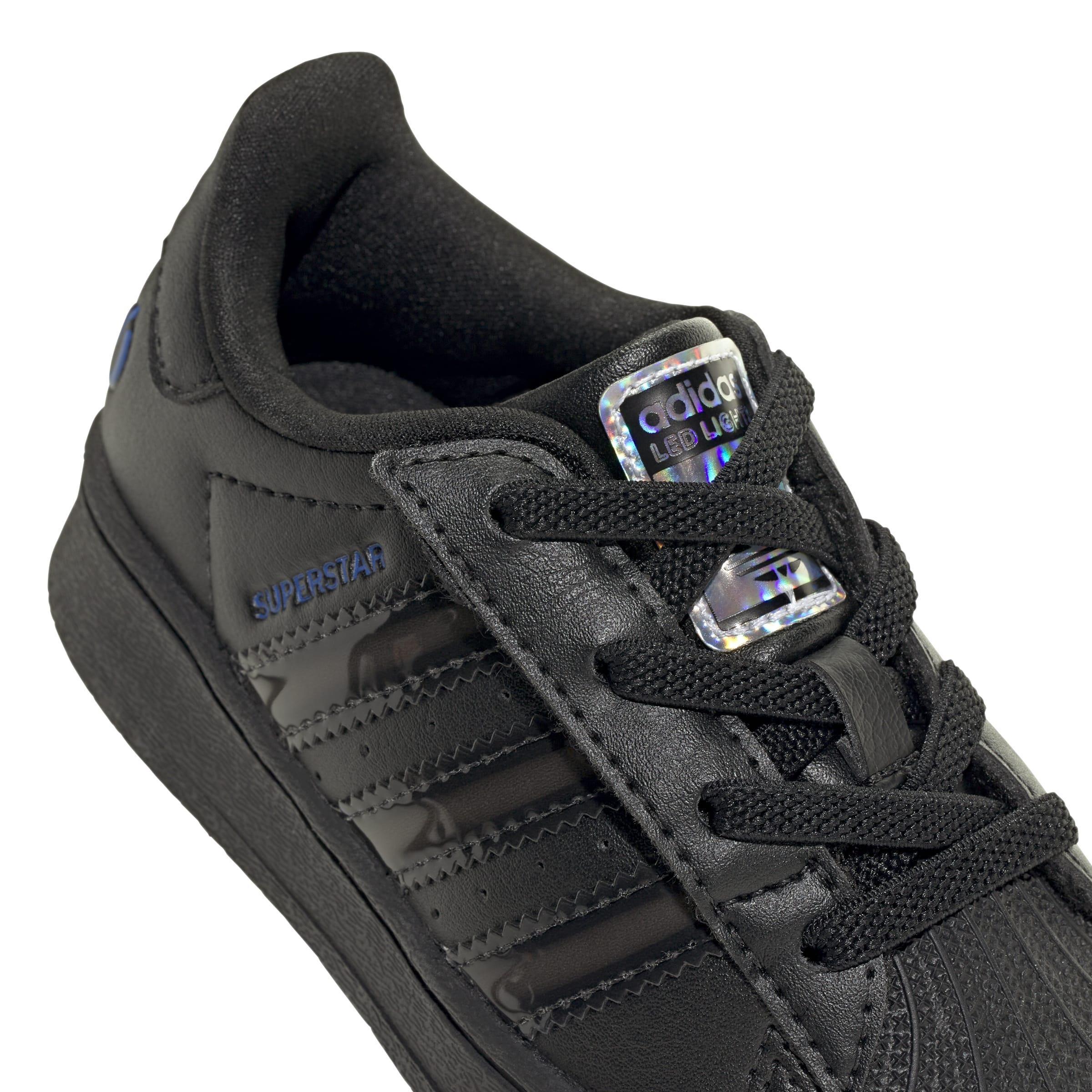 Kids Unisex Superstar Led Lights Comfort Closure Elastic Lace Shoes, Black, A701_ONE, large image number 7