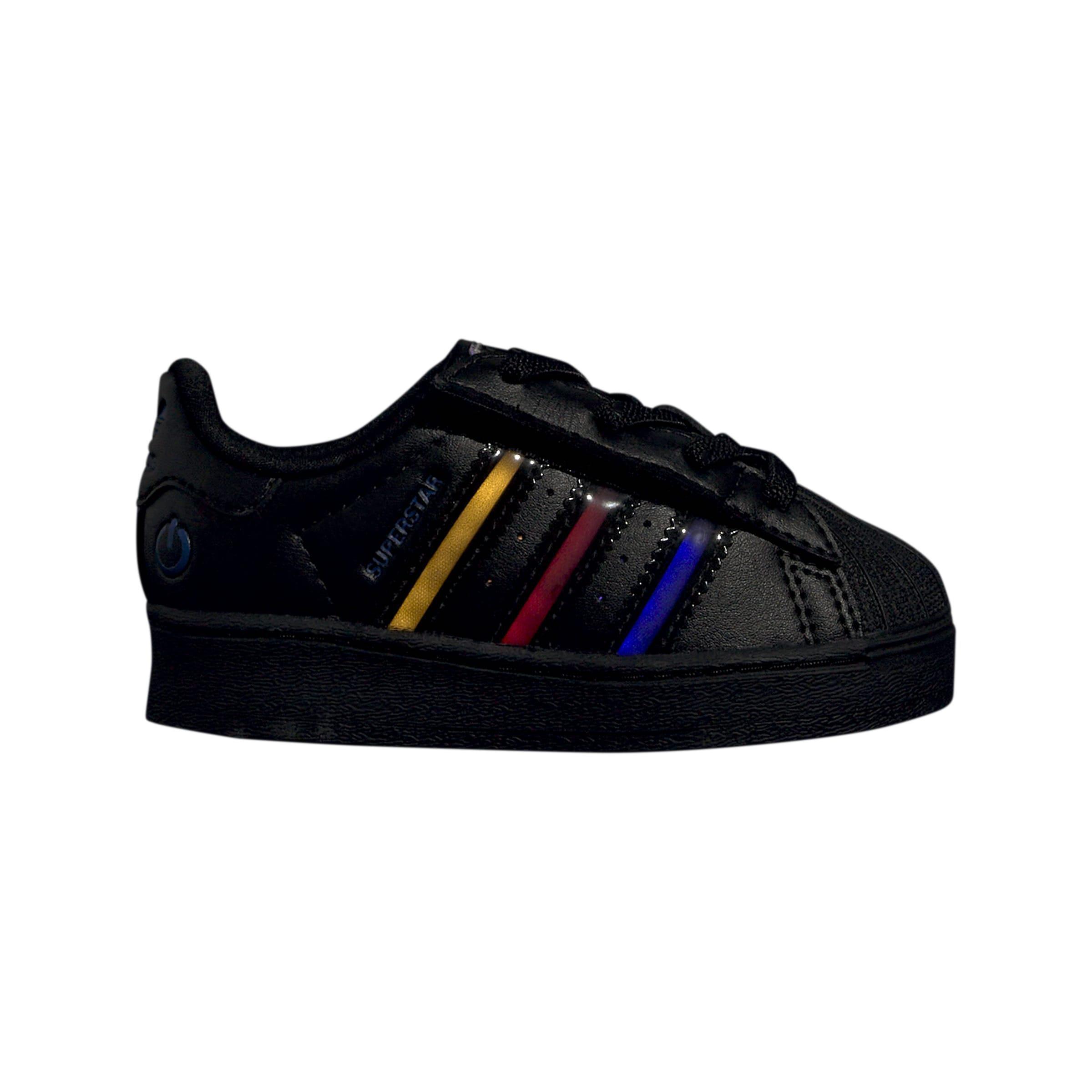 Kids Unisex Superstar Led Lights Comfort Closure Elastic Lace Shoes, Black, A701_ONE, large image number 9