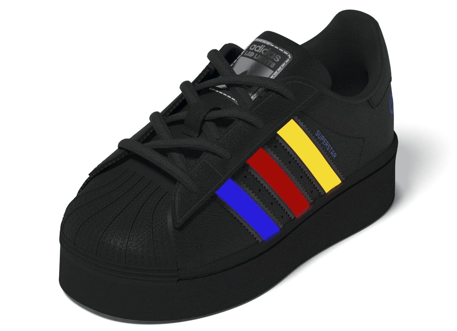 Kids Unisex Superstar Led Lights Comfort Closure Elastic Lace Shoes, Black, A701_ONE, large image number 14