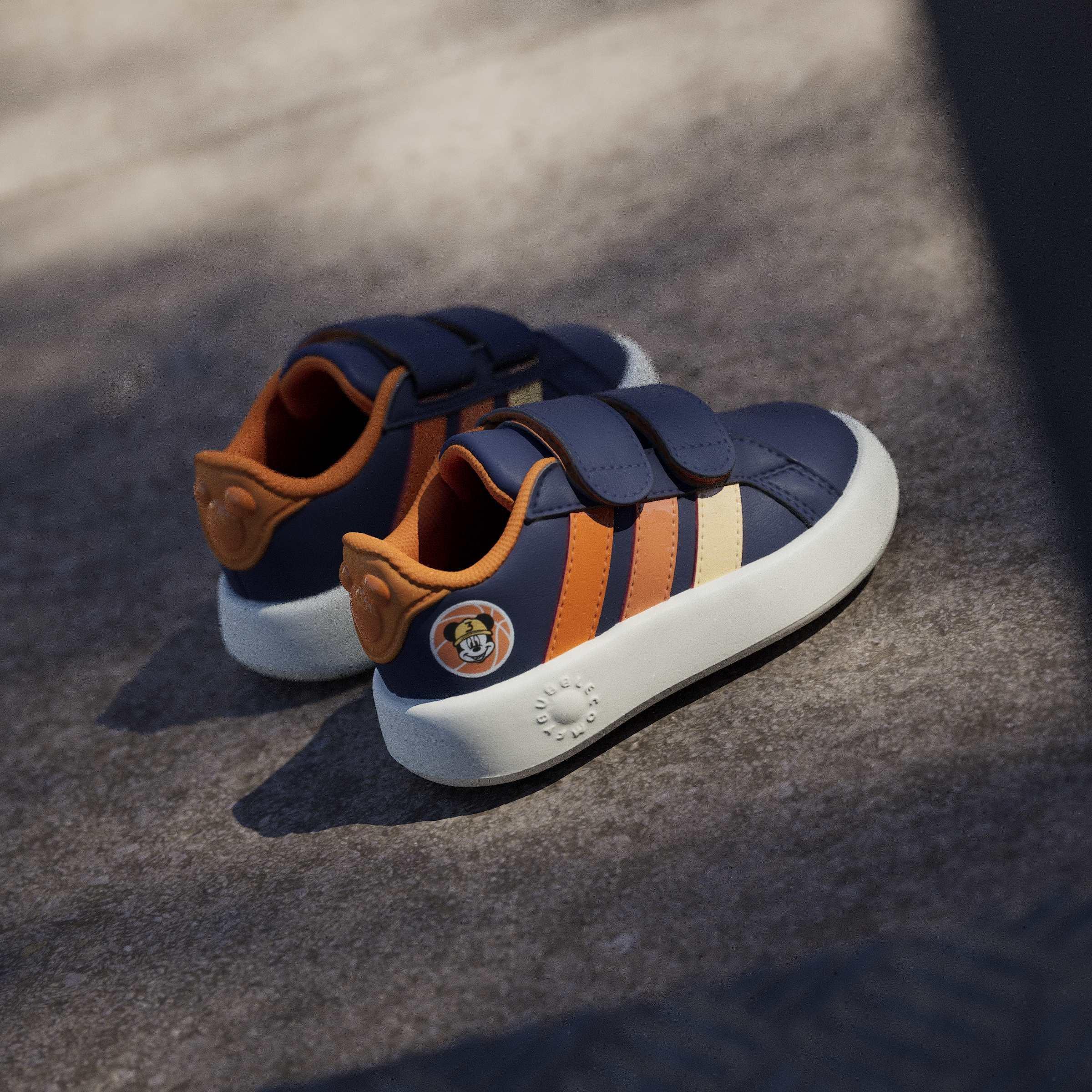 Kids Unisex Adidas X Disney Mickey Mouse Grand Court Shoes, Blue, A701_ONE, large image number 6