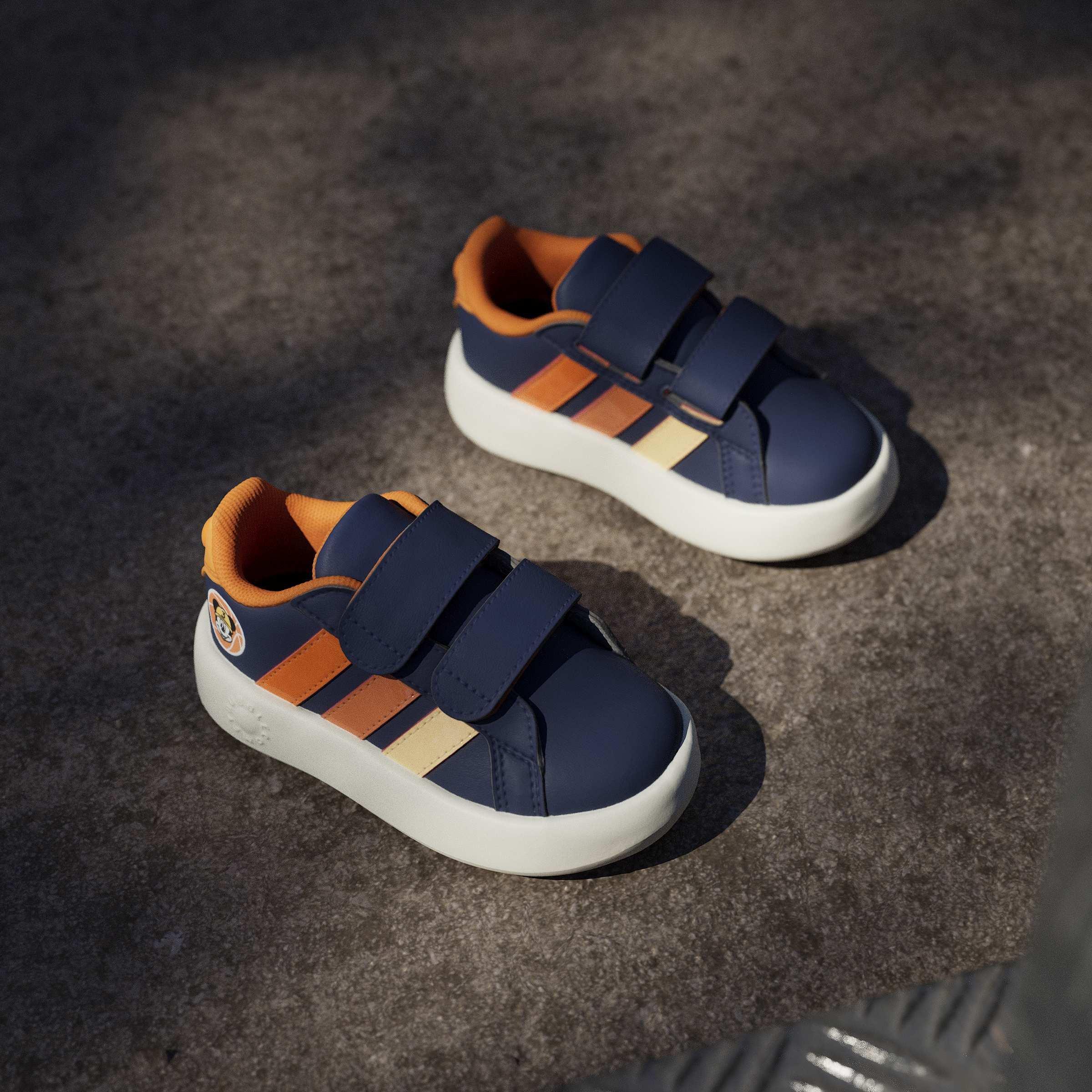 Kids Unisex Adidas X Disney Mickey Mouse Grand Court Shoes, Blue, A701_ONE, large image number 9