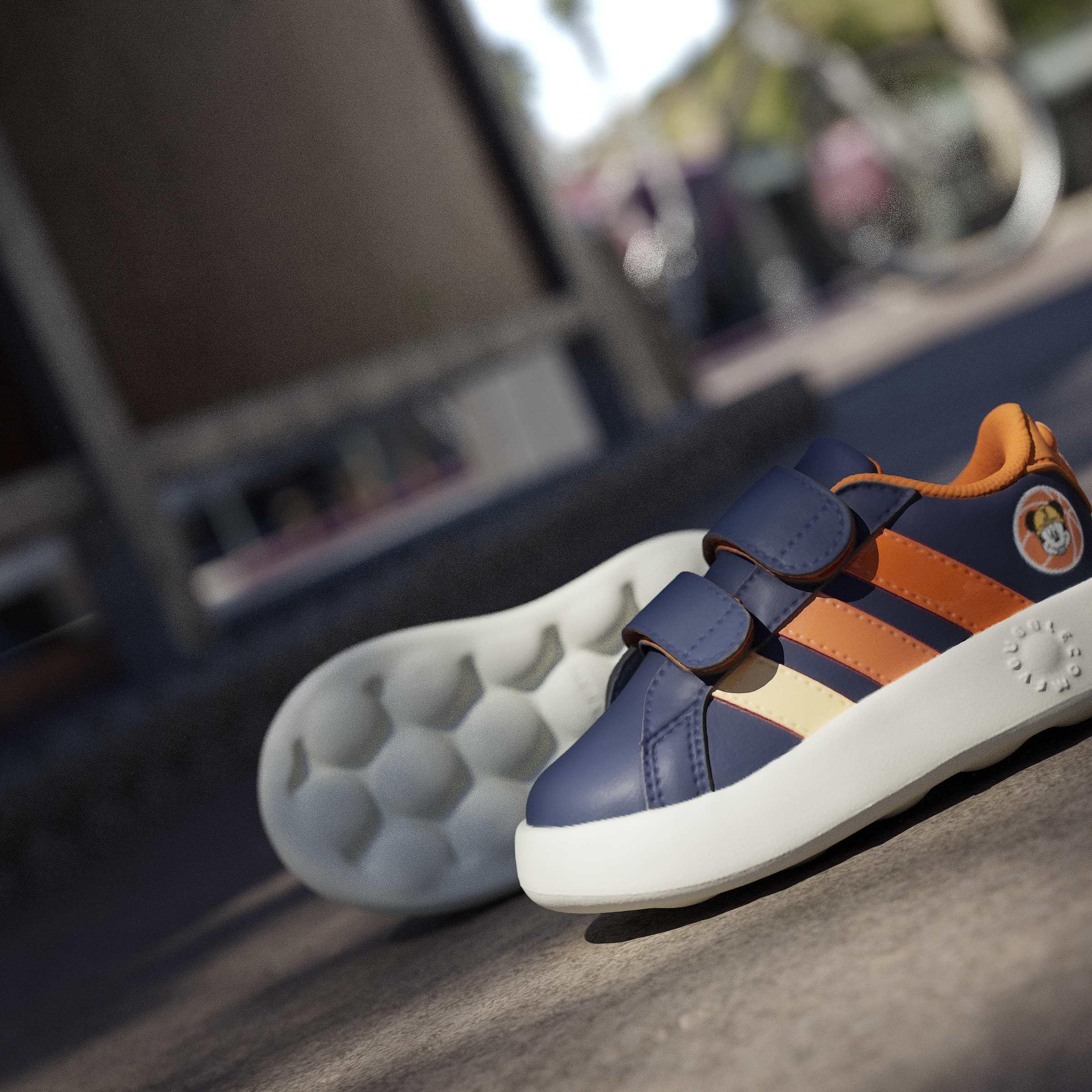 Kids Unisex Adidas X Disney Mickey Mouse Grand Court Shoes, Blue, A701_ONE, large image number 14