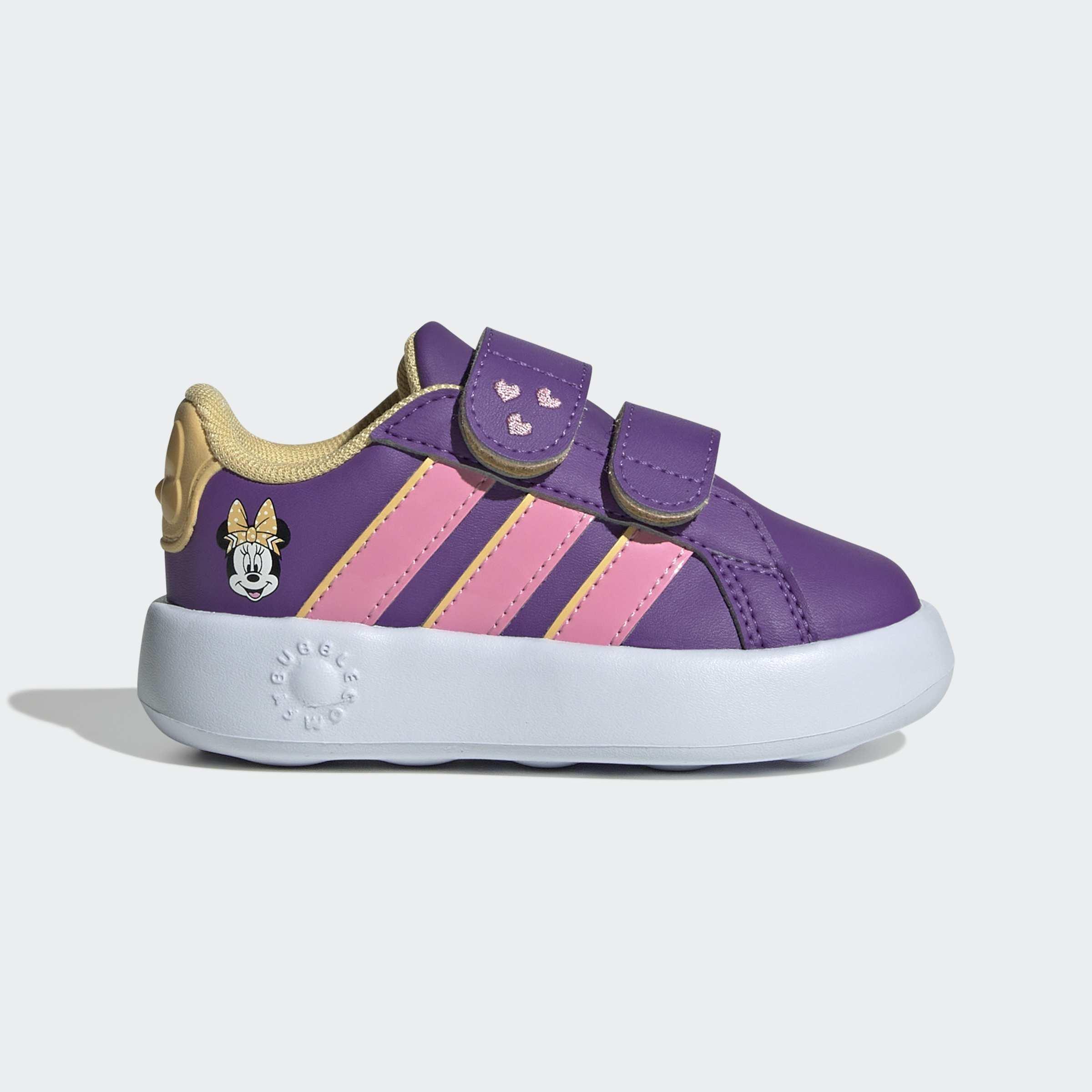 Kids Unisex Adidas Disney Minnie Mouse Grand Court Shoes, Purple, A701_ONE, medium