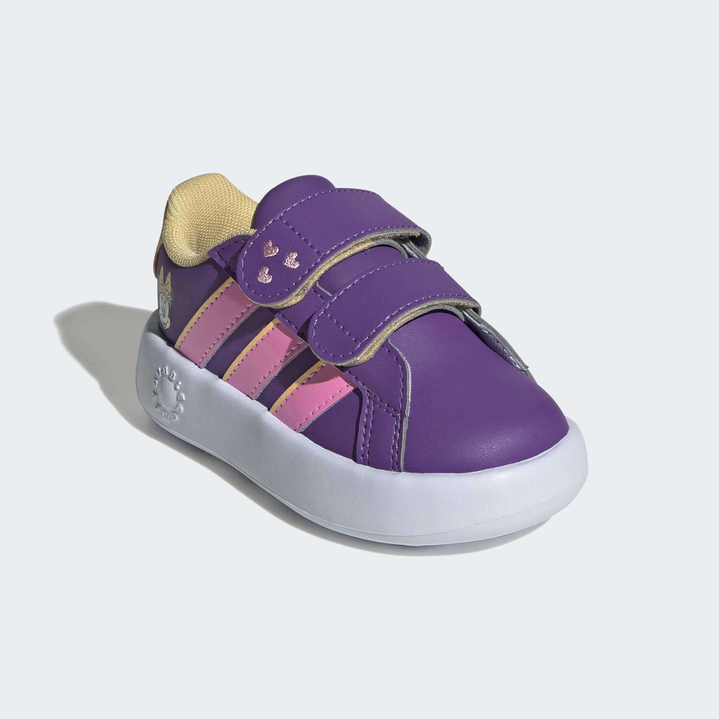 Kids Unisex Adidas Disney Minnie Mouse Grand Court Shoes, Purple, A701_ONE, large image number 2