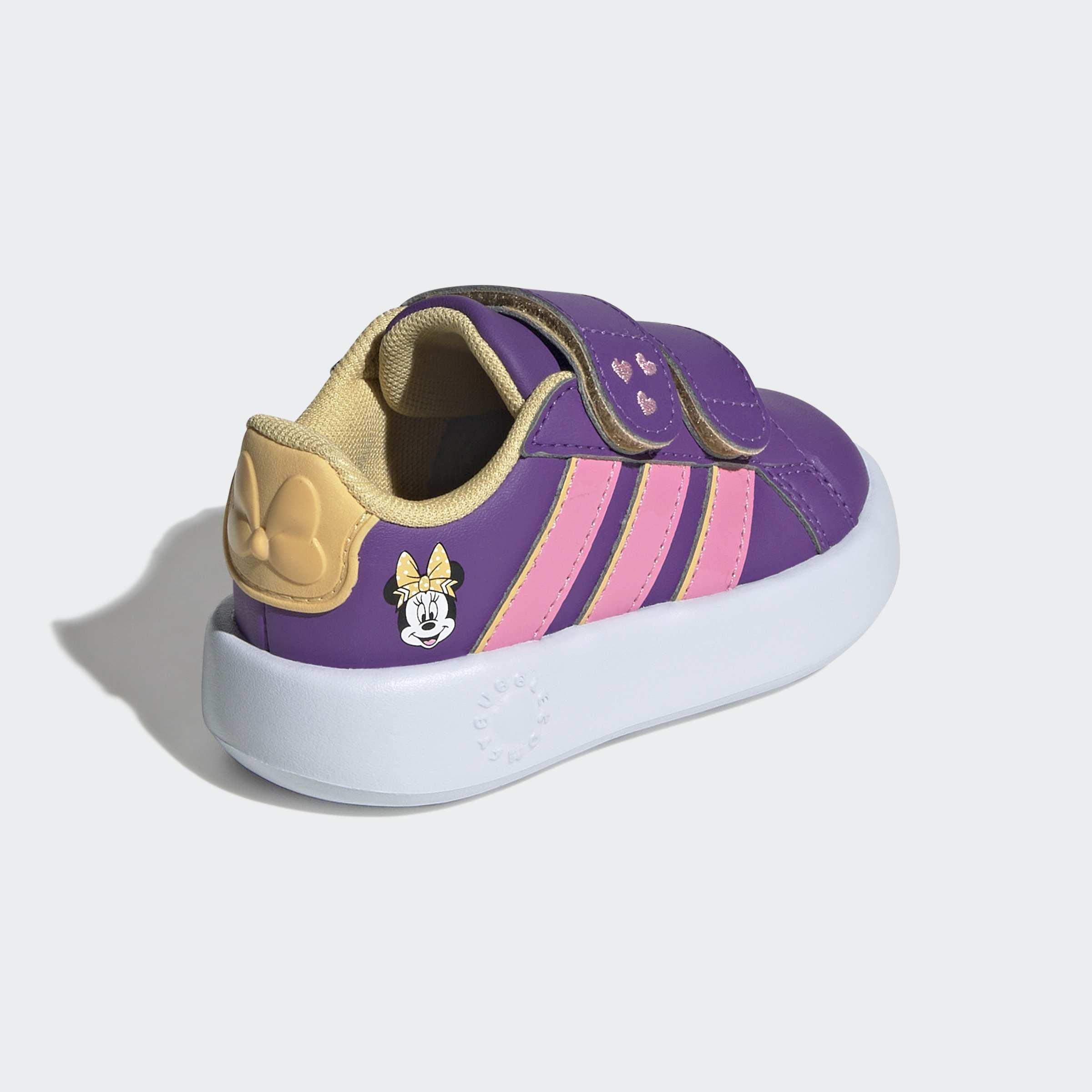 Kids Unisex Adidas Disney Minnie Mouse Grand Court Shoes, Purple, A701_ONE, large image number 3