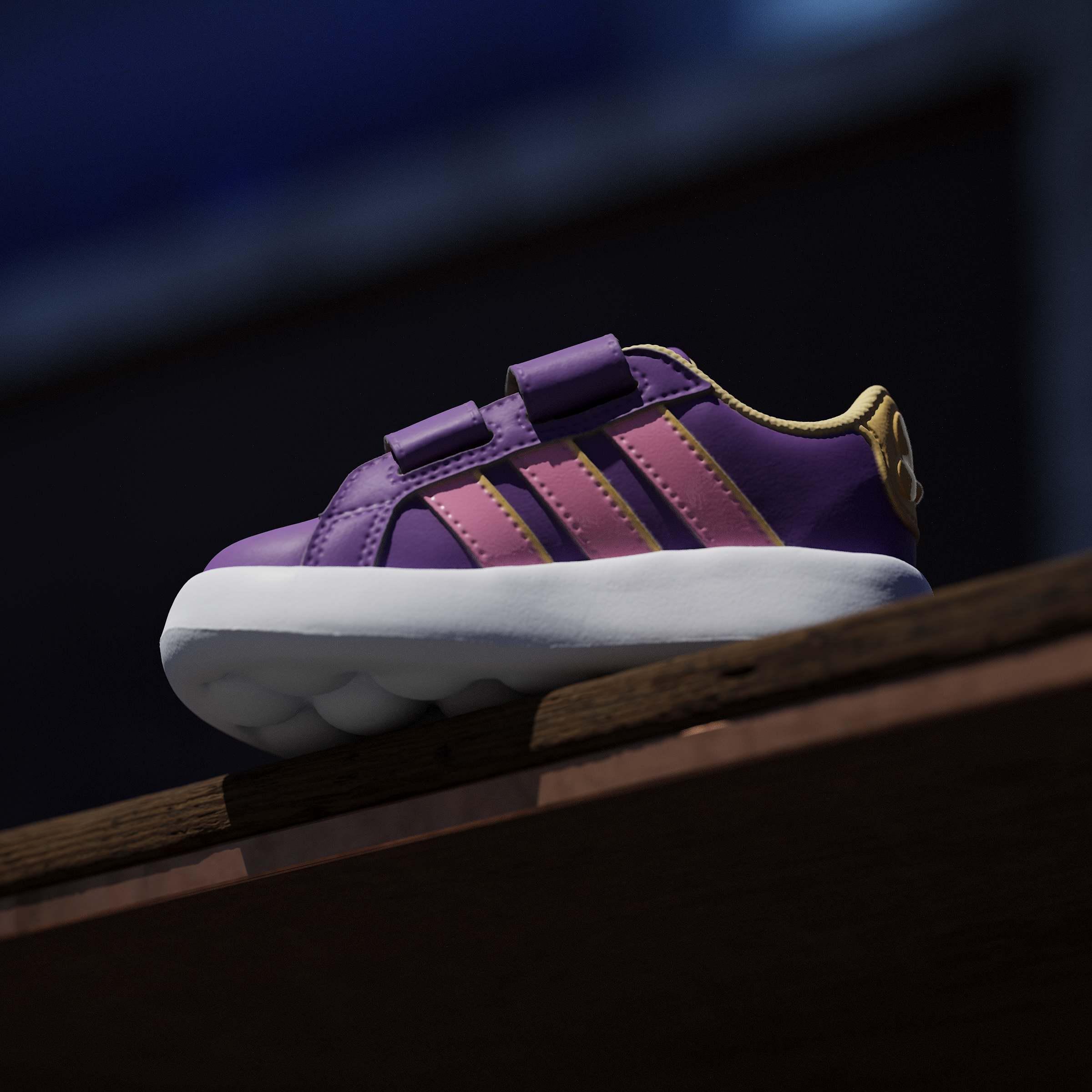 Kids Unisex Adidas Disney Minnie Mouse Grand Court Shoes, Purple, A701_ONE, large image number 8