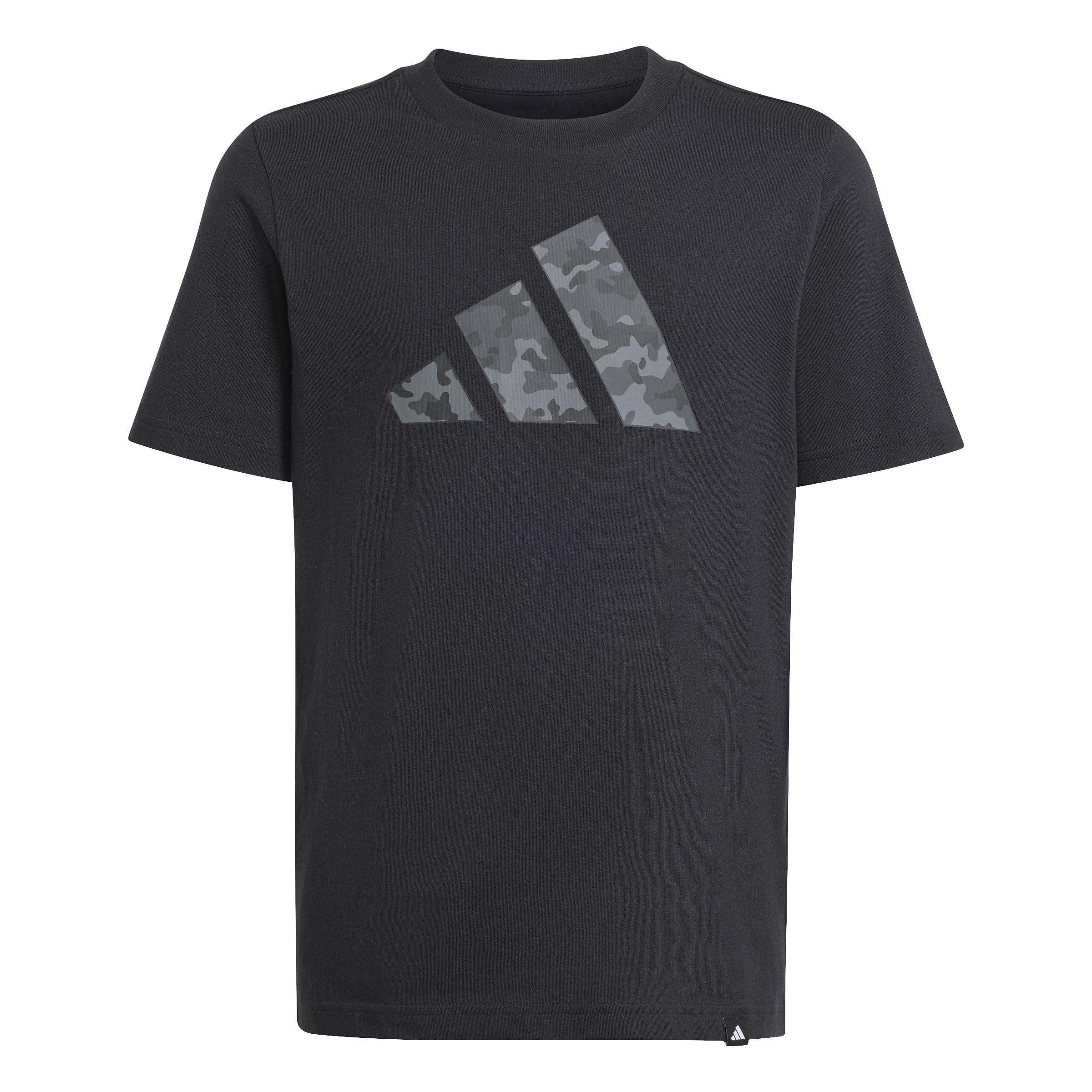 Kids Unisex Camo Graphic T-Shirt, Black, , large image number 0