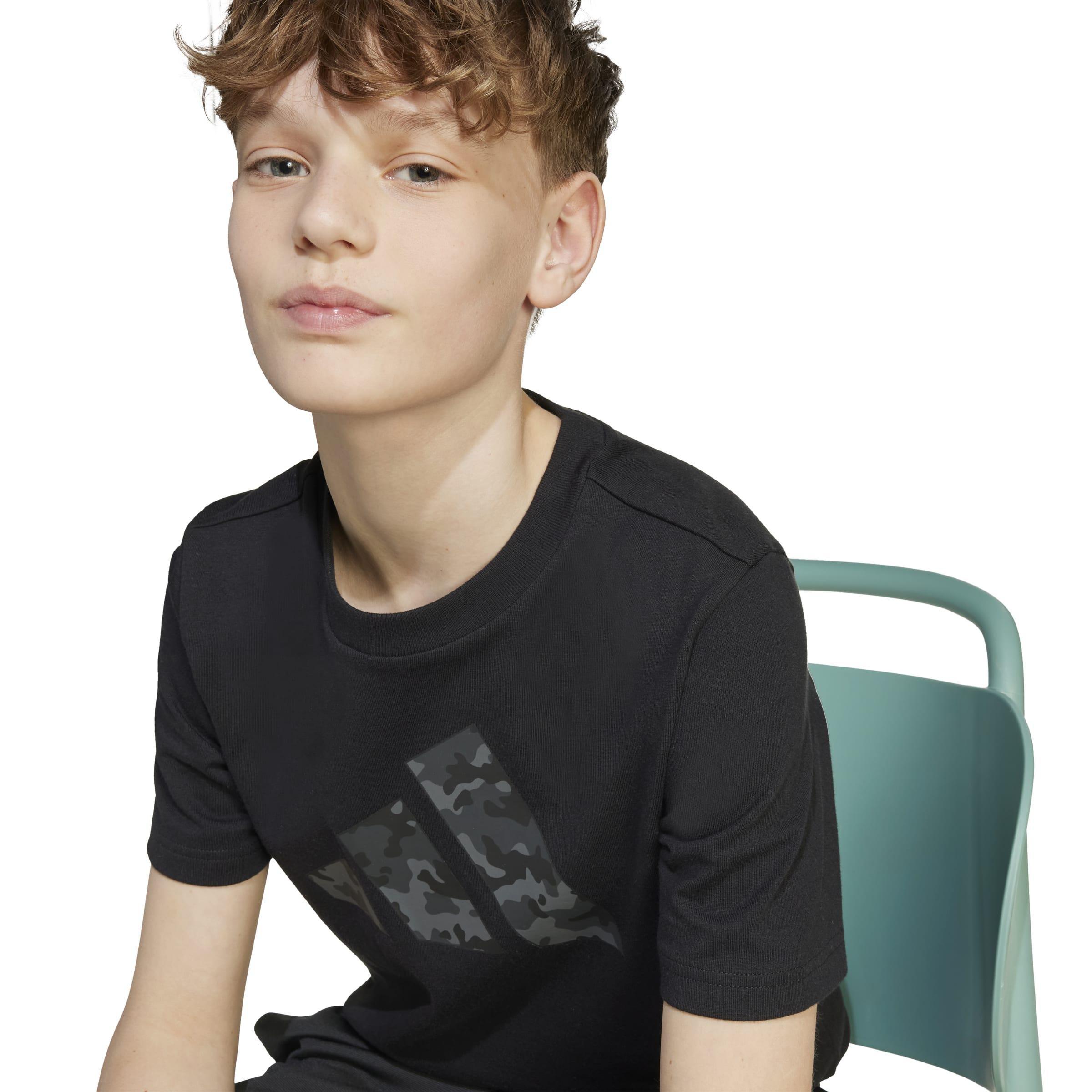 Kids Unisex Camo Graphic T-Shirt, Black, , large image number 3