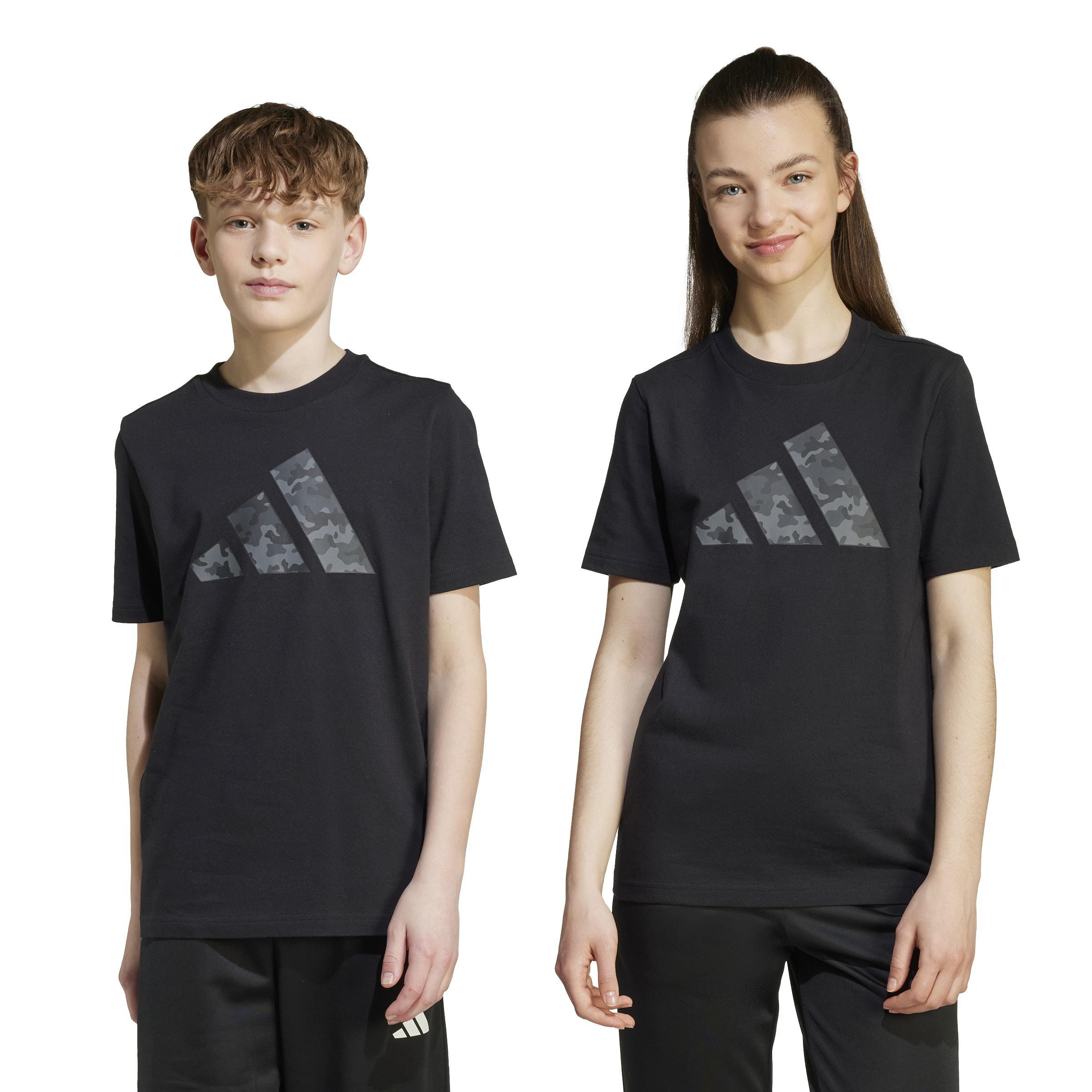 Kids Unisex Camo Graphic T-Shirt, Black, , large image number 7