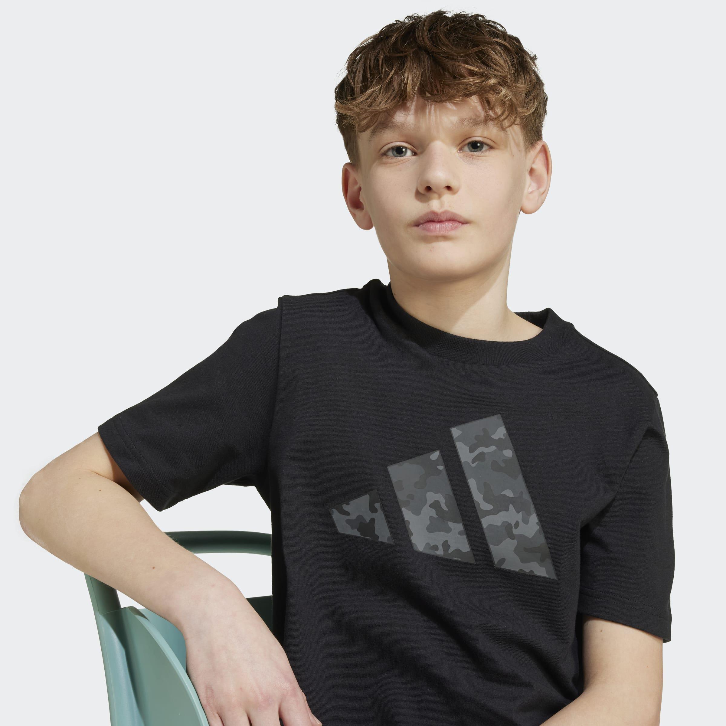 Kids Unisex Camo Graphic T-Shirt, Black, A701_ONE, large image number 8