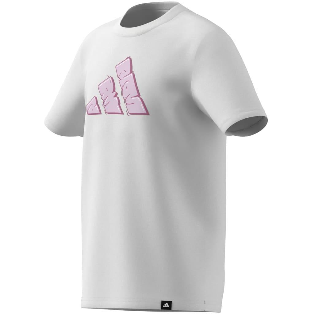 Kids Unisex Graffiti Graphic T-Shirt, White, A701_ONE, large image number 6