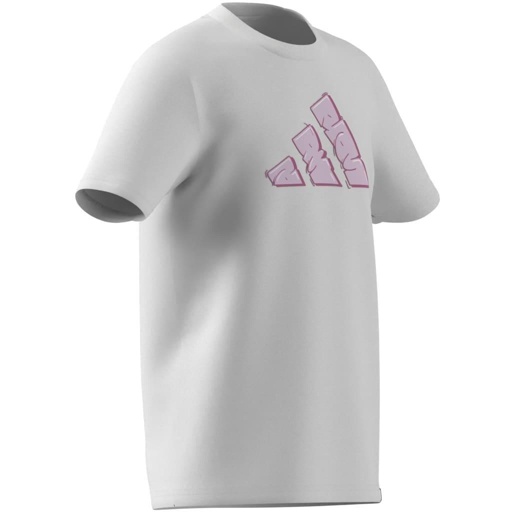 Kids Unisex Graffiti Graphic T-Shirt, White, A701_ONE, large image number 7