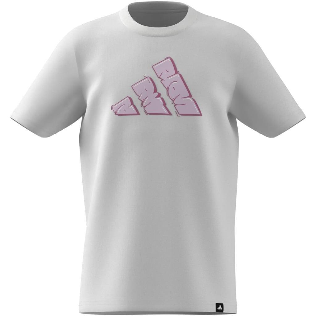 Kids Unisex Graffiti Graphic T-Shirt, White, A701_ONE, large image number 12