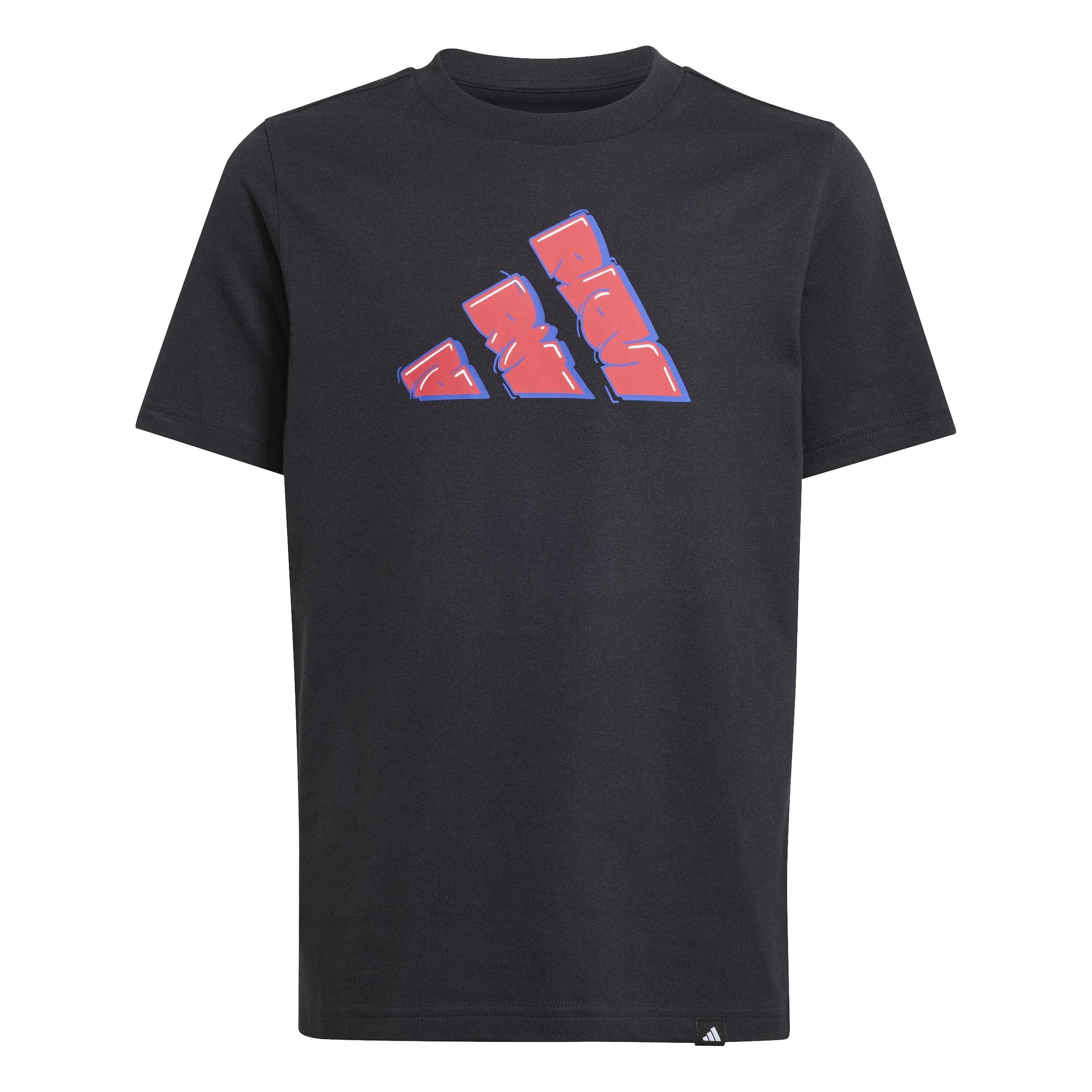 Kids Unisex Graffiti Graphic T-Shirt, Black, A701_ONE, large image number 0