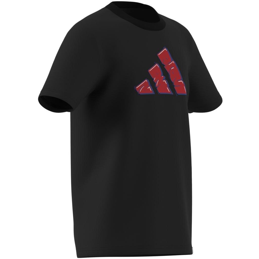 Kids Unisex Graffiti Graphic T-Shirt, Black, A701_ONE, large image number 5