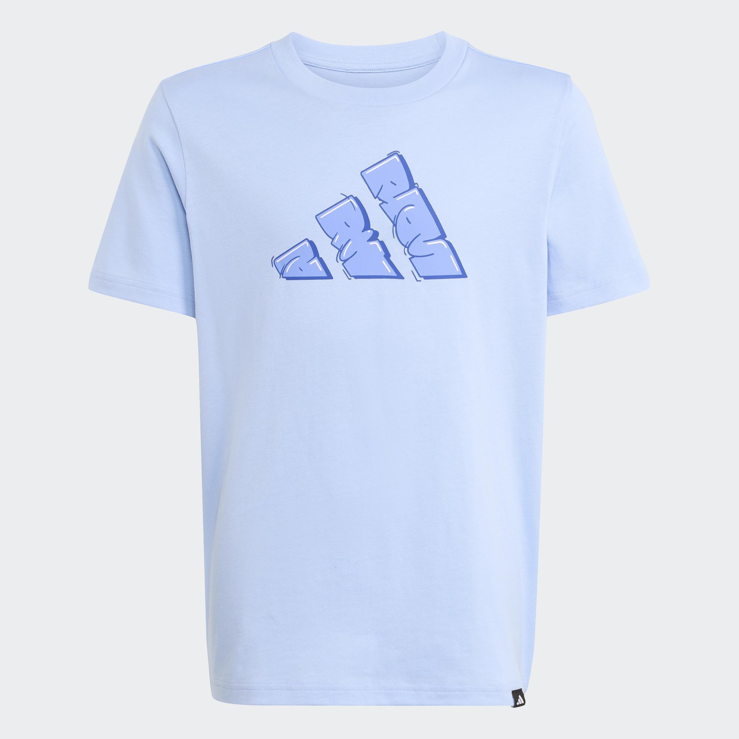 Kids Unisex Graffiti Graphic T-Shirt, Blue, A701_ONE, large image number 0