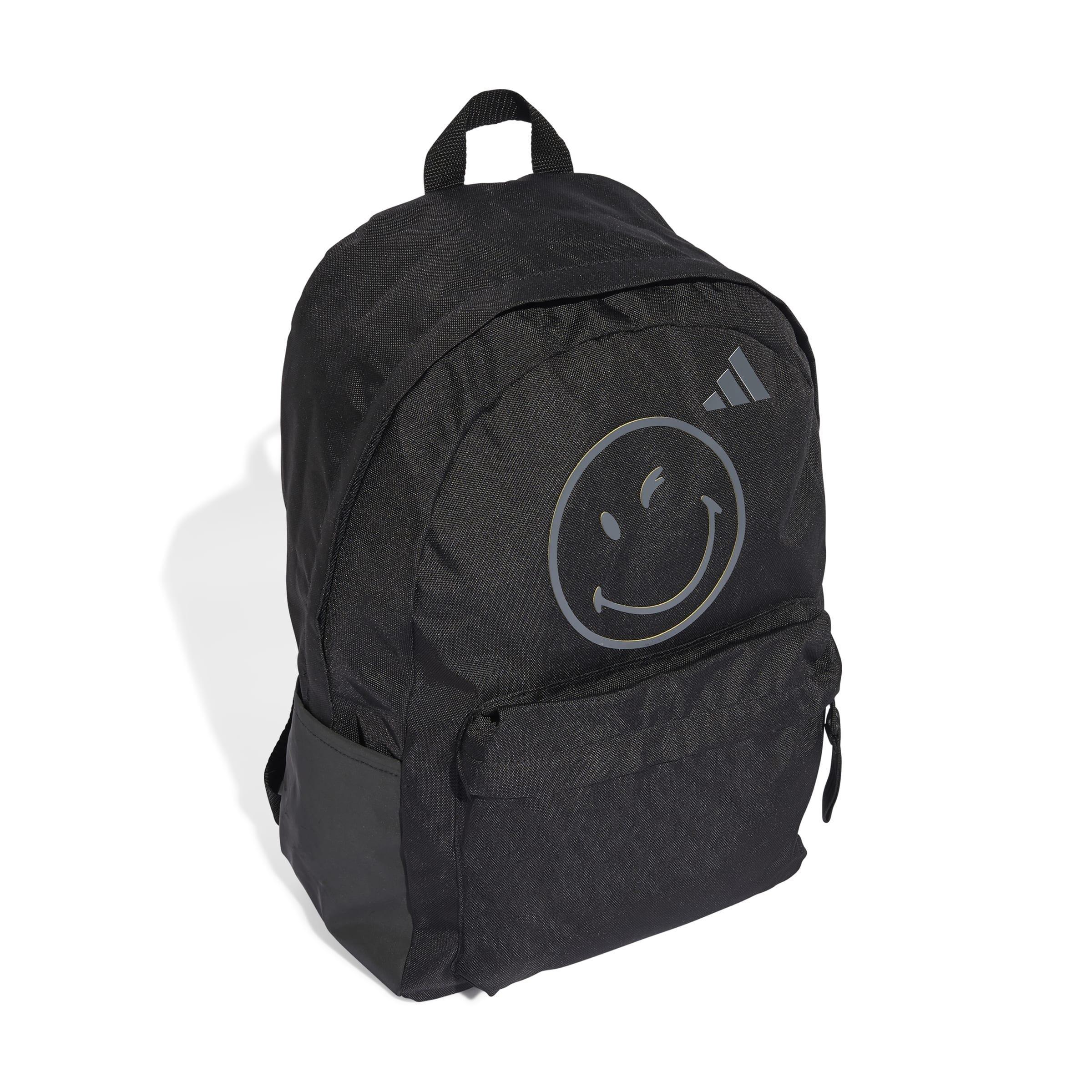 Kids Unisex adidas Smiley Backpack, Black, A701_ONE, large image number 0