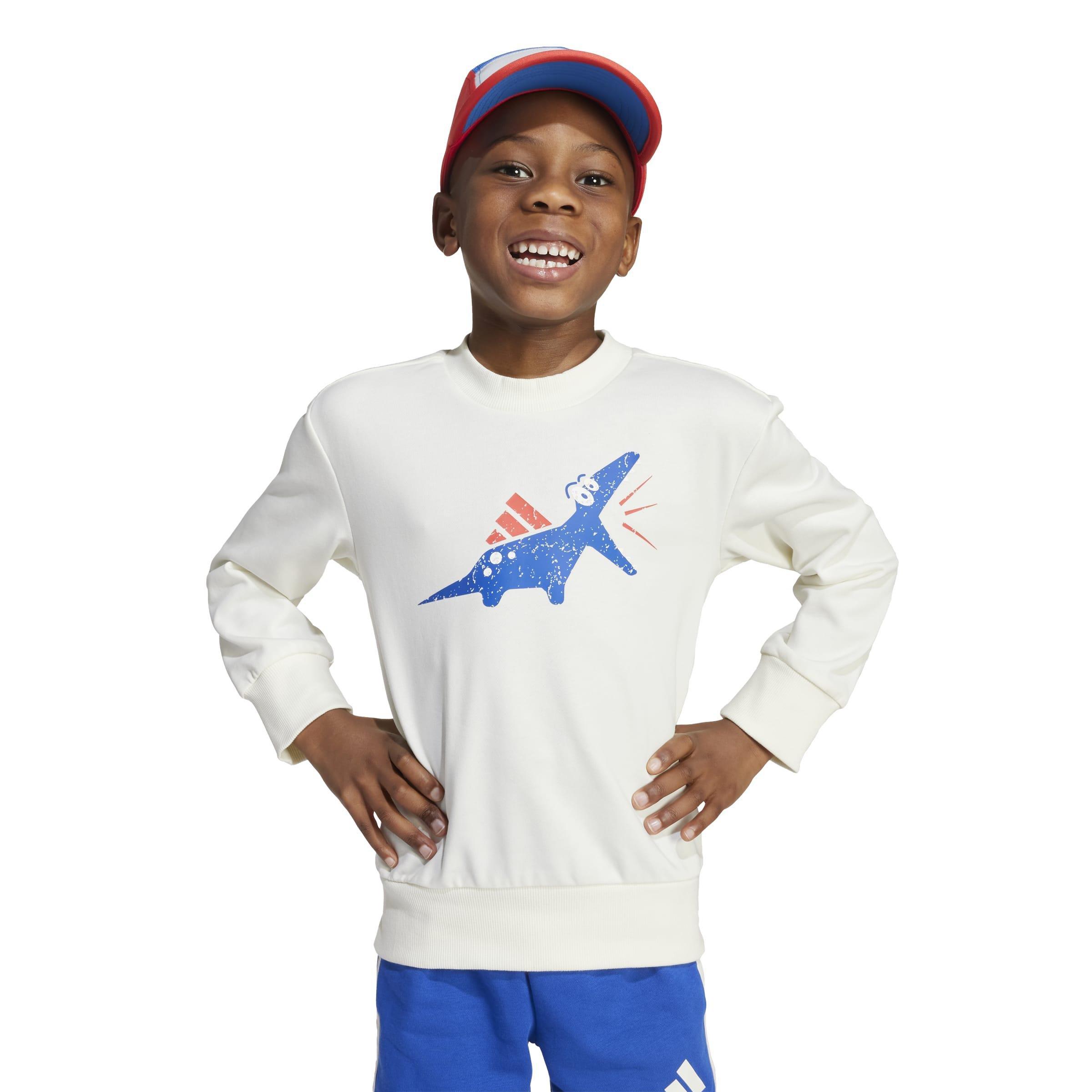 Kids Unisex Seasonal Essentials Adiraptor Fleece Jogger Set, White, , large image number 3