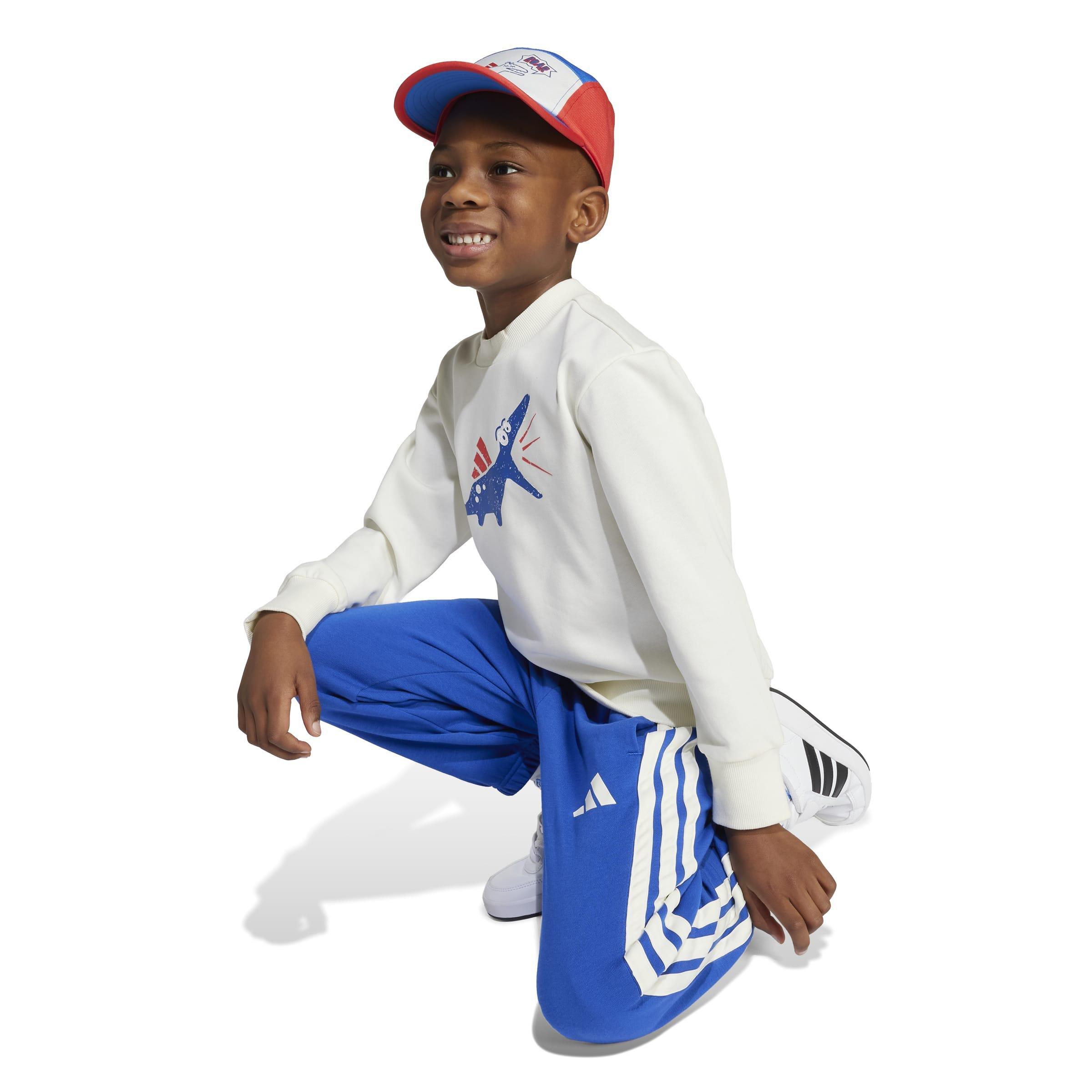 Kids Unisex Seasonal Essentials Adiraptor Fleece Jogger Set, White, , large image number 4