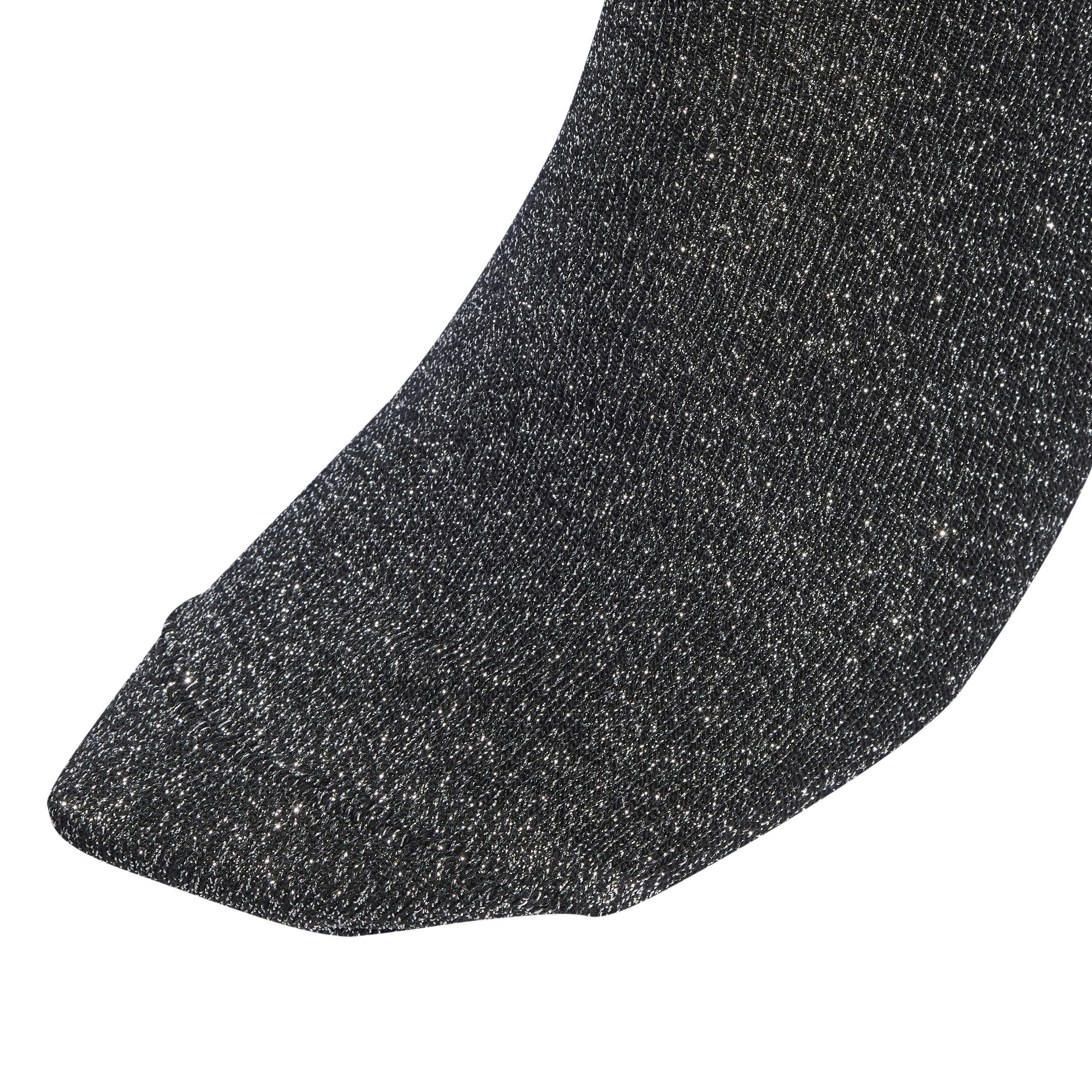 Unisex 3-Stripes Glitter Crew Socks 2 Pairs, Black, A701_ONE, large image number 2