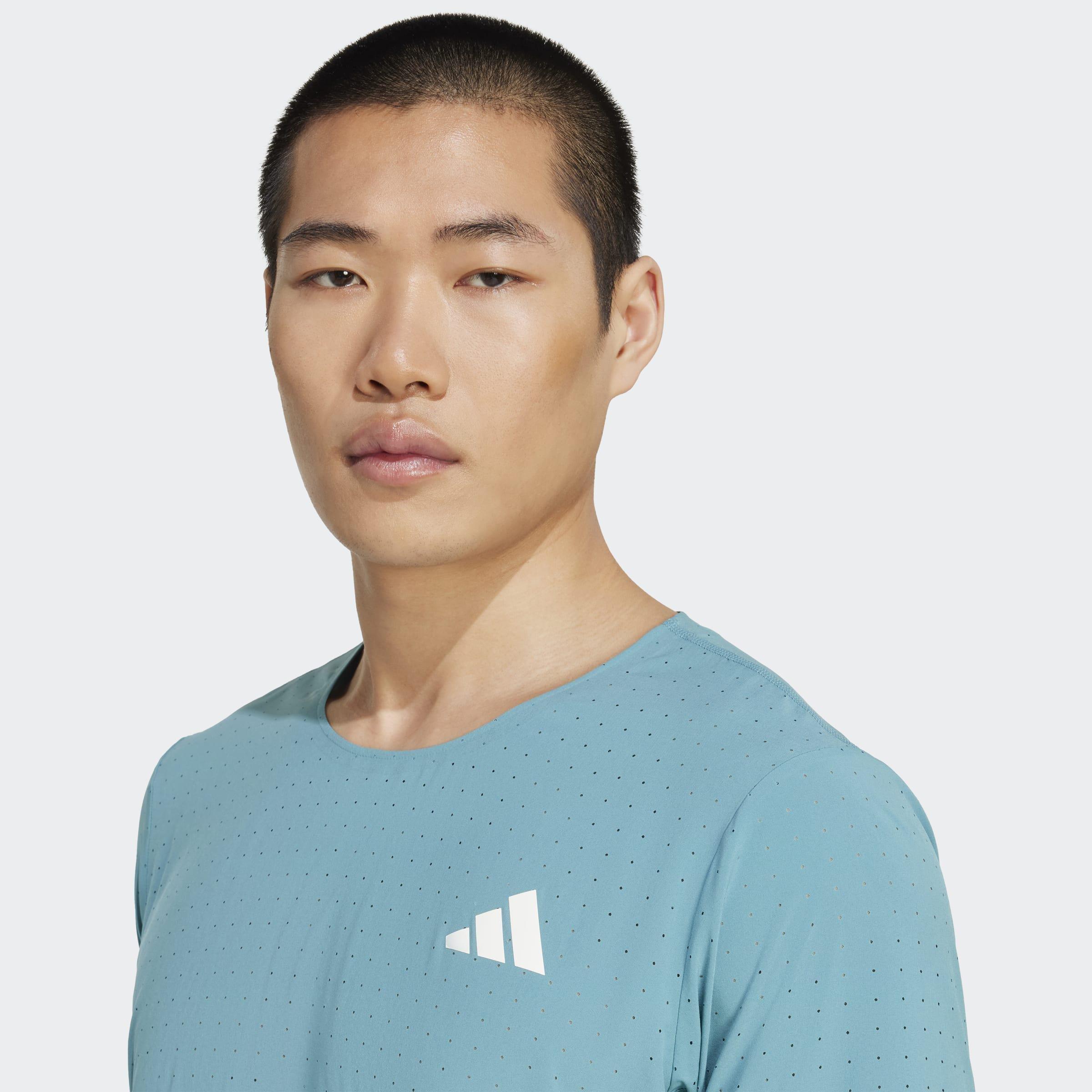 Adizero Running T-Shirt, Turquoise, A701_ONE, large image number 2