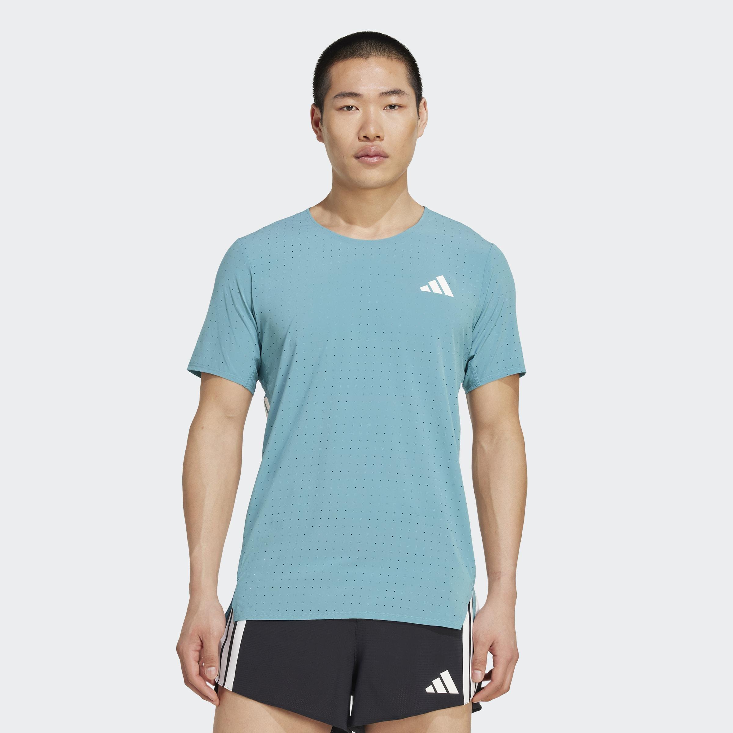 Adizero Running T-Shirt, Turquoise, A701_ONE, large image number 4