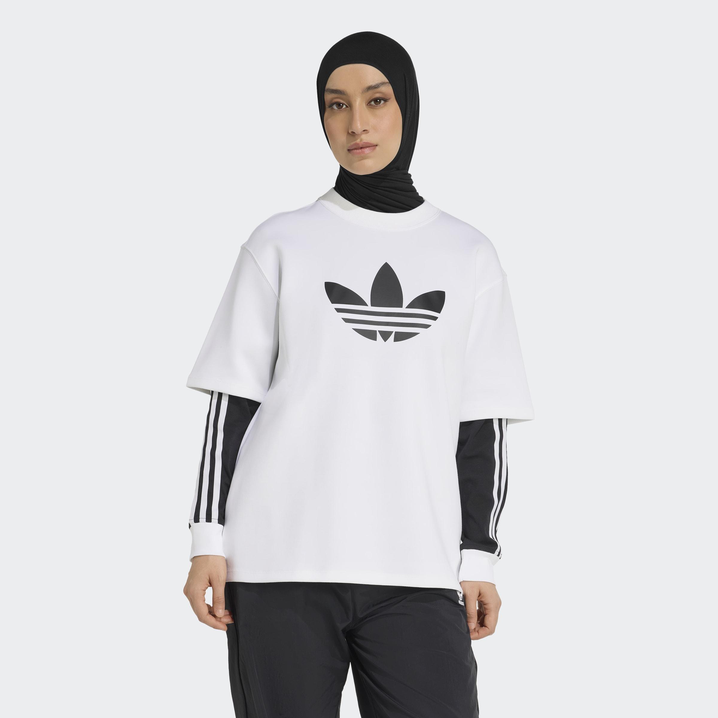 ADICOLOR SPACER OVERSIZED TREFOIL T-Shirt, White, A701_ONE, large image number 5