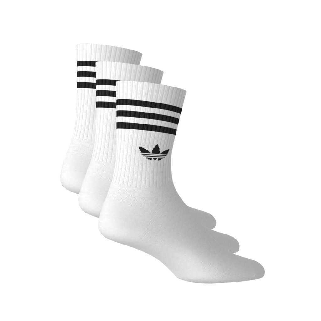Unisex 3-Stripes Crew Socks 3 Pairs, White, A701_ONE, large image number 8