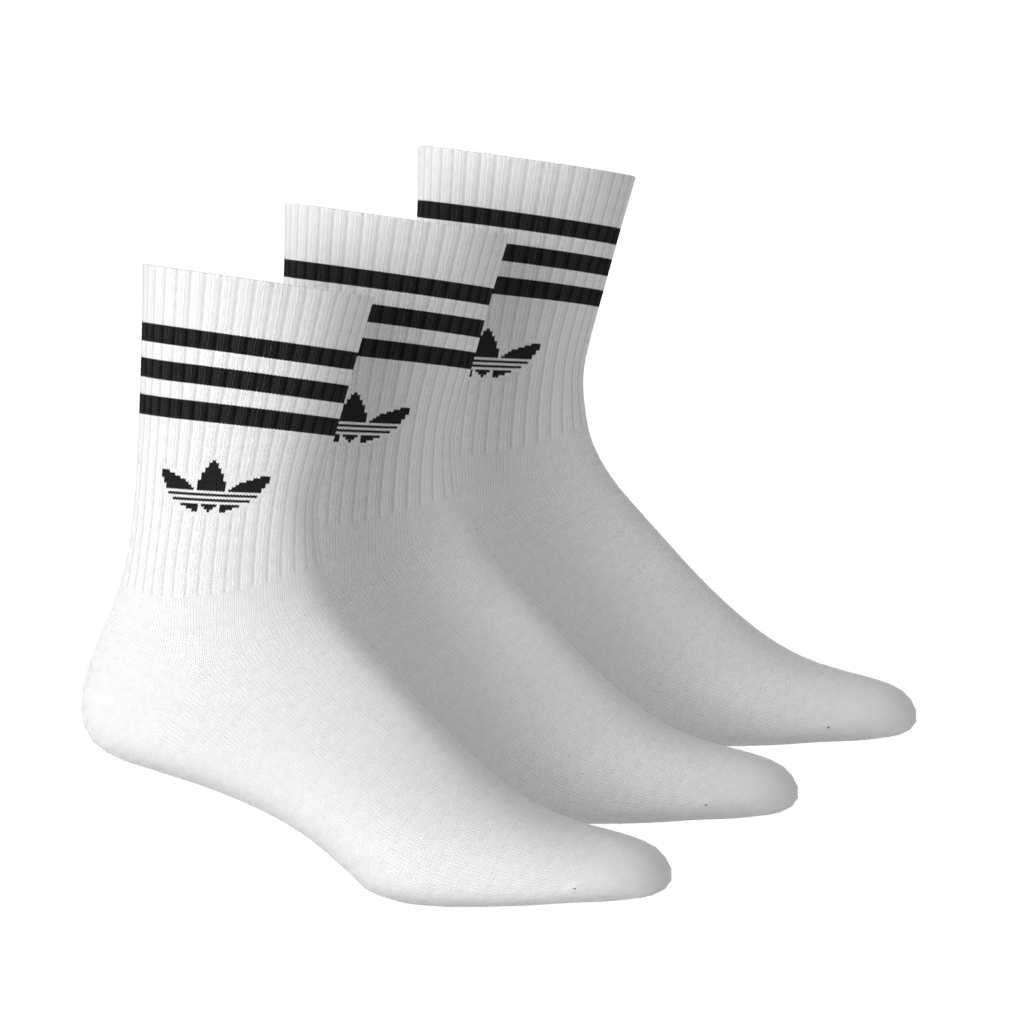 Unisex 3-Stripes Crew Socks 3 Pairs, White, A701_ONE, large image number 11