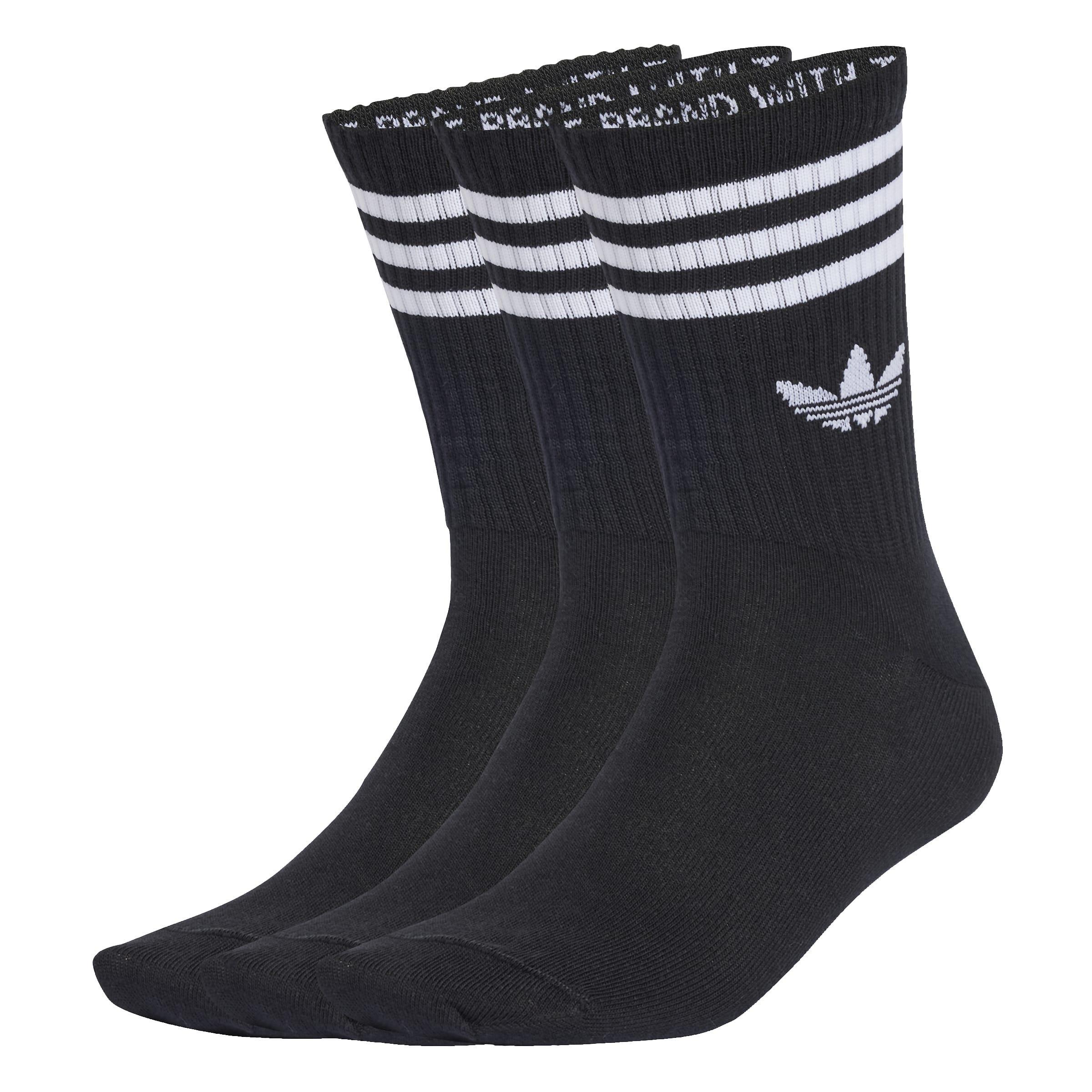 Unisex 3-Stripes Crew Socks 3 Pairs, Black, A701_ONE, large image number 6