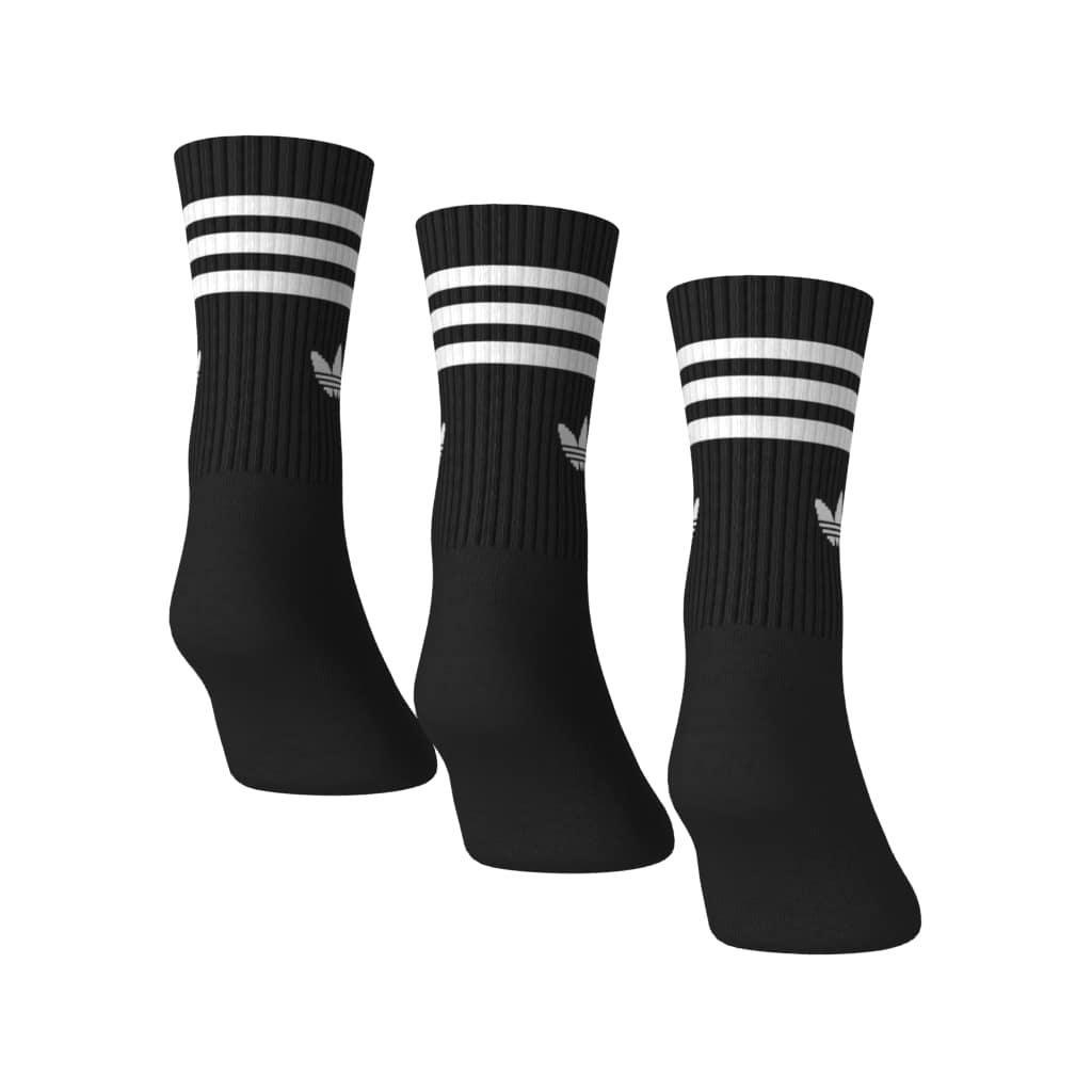 Unisex 3-Stripes Crew Socks 3 Pairs, Black, A701_ONE, large image number 9