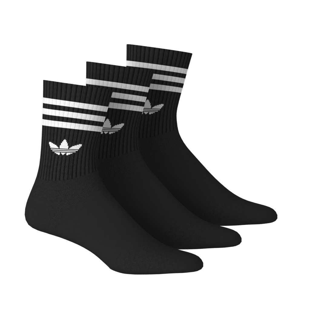 Unisex 3-Stripes Crew Socks 3 Pairs, Black, A701_ONE, large image number 10