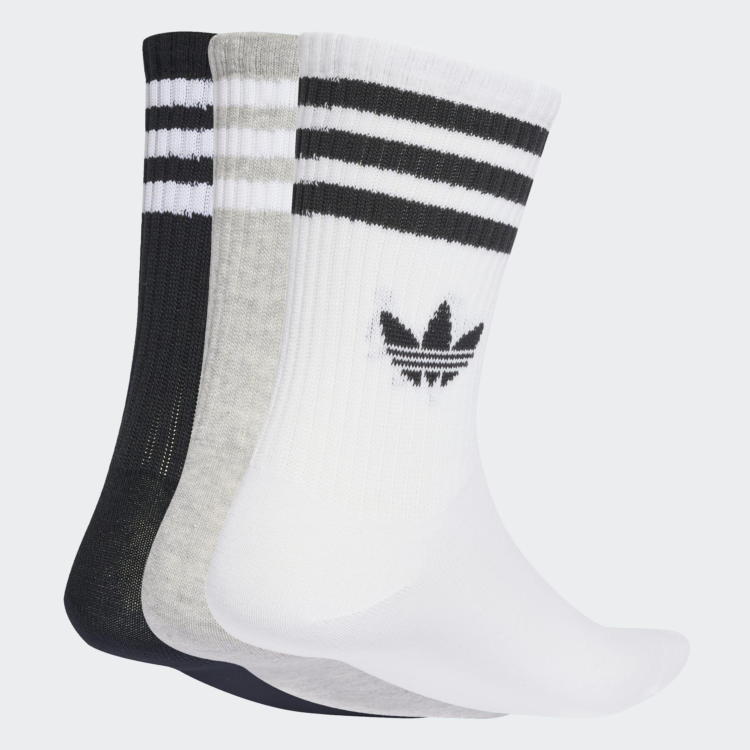 Unisex 3-Stripes Crew Socks 3 Pairs, Multicolour, A701_ONE, large image number 1