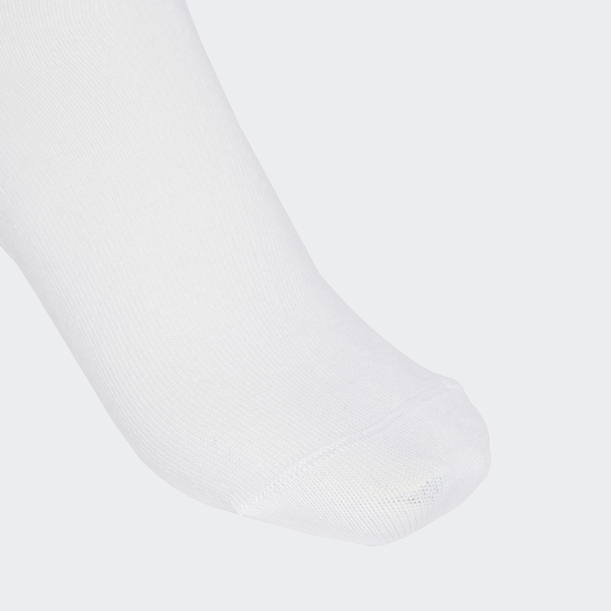 Unisex 3-Stripes Crew Socks - 3 Pairs, White, A701_ONE, medium