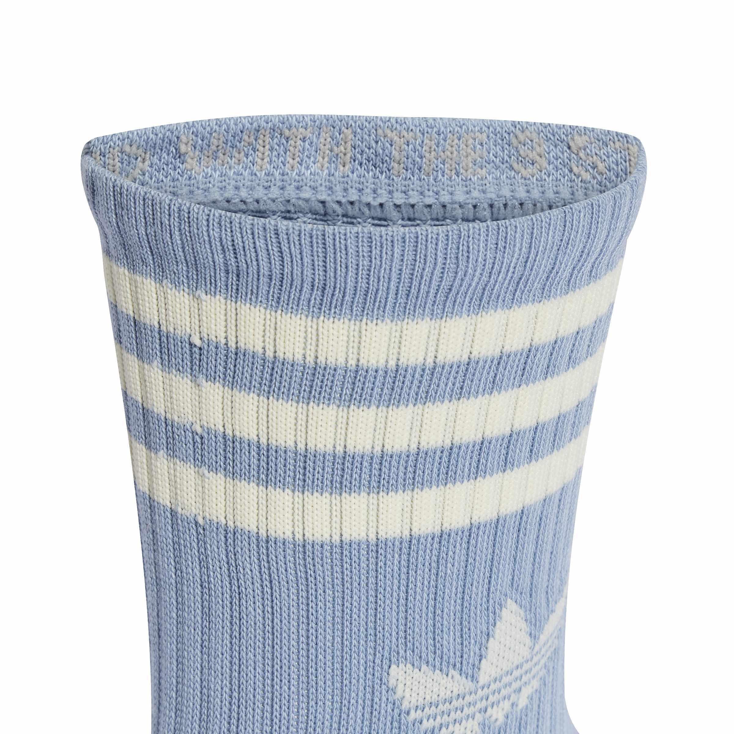 Unisex 3-Stripes Crew Socks 3 Pairs, White, A701_ONE, large image number 1