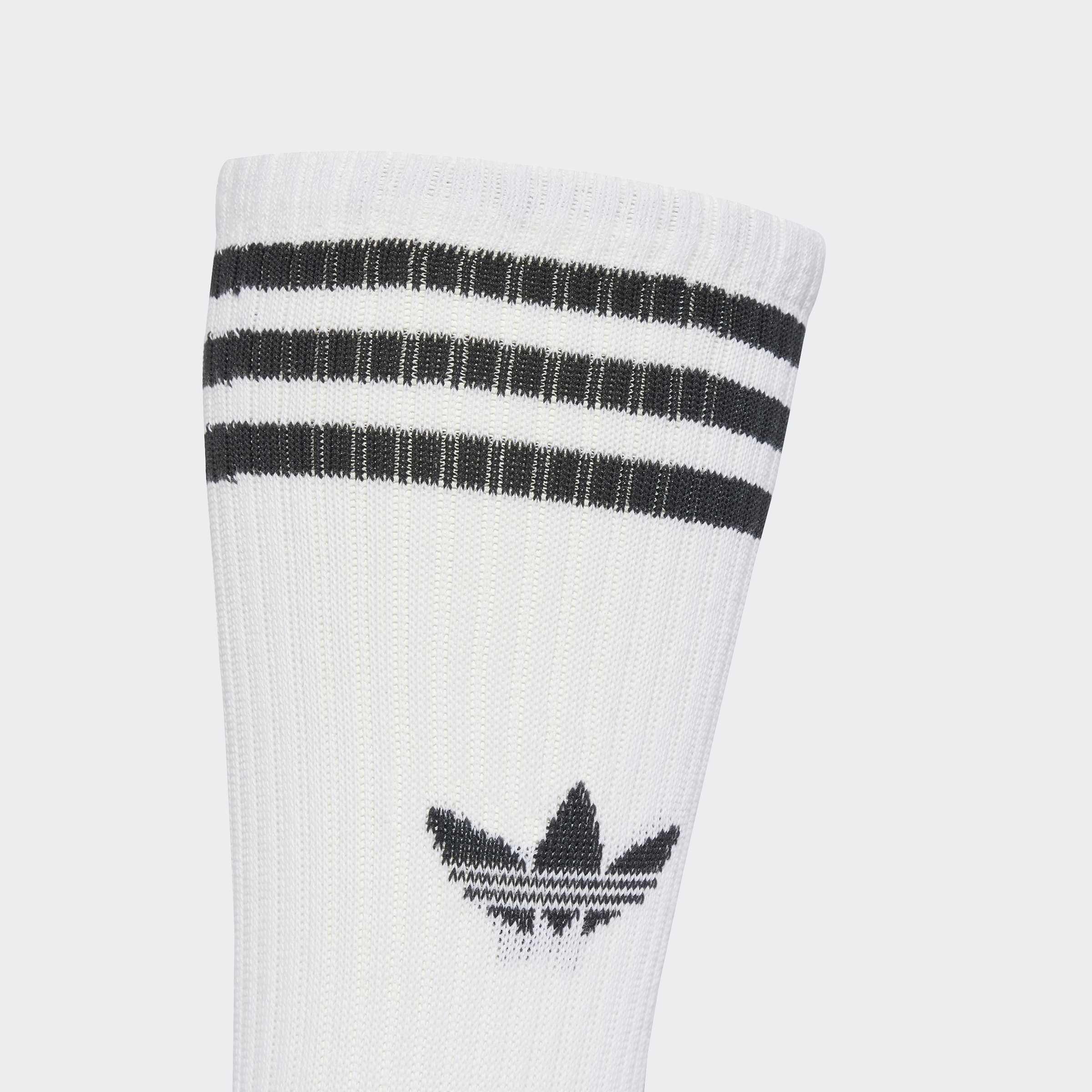 Unisex 3-Stripes High Crew Socks - 3 Pairs, White, A701_ONE, medium