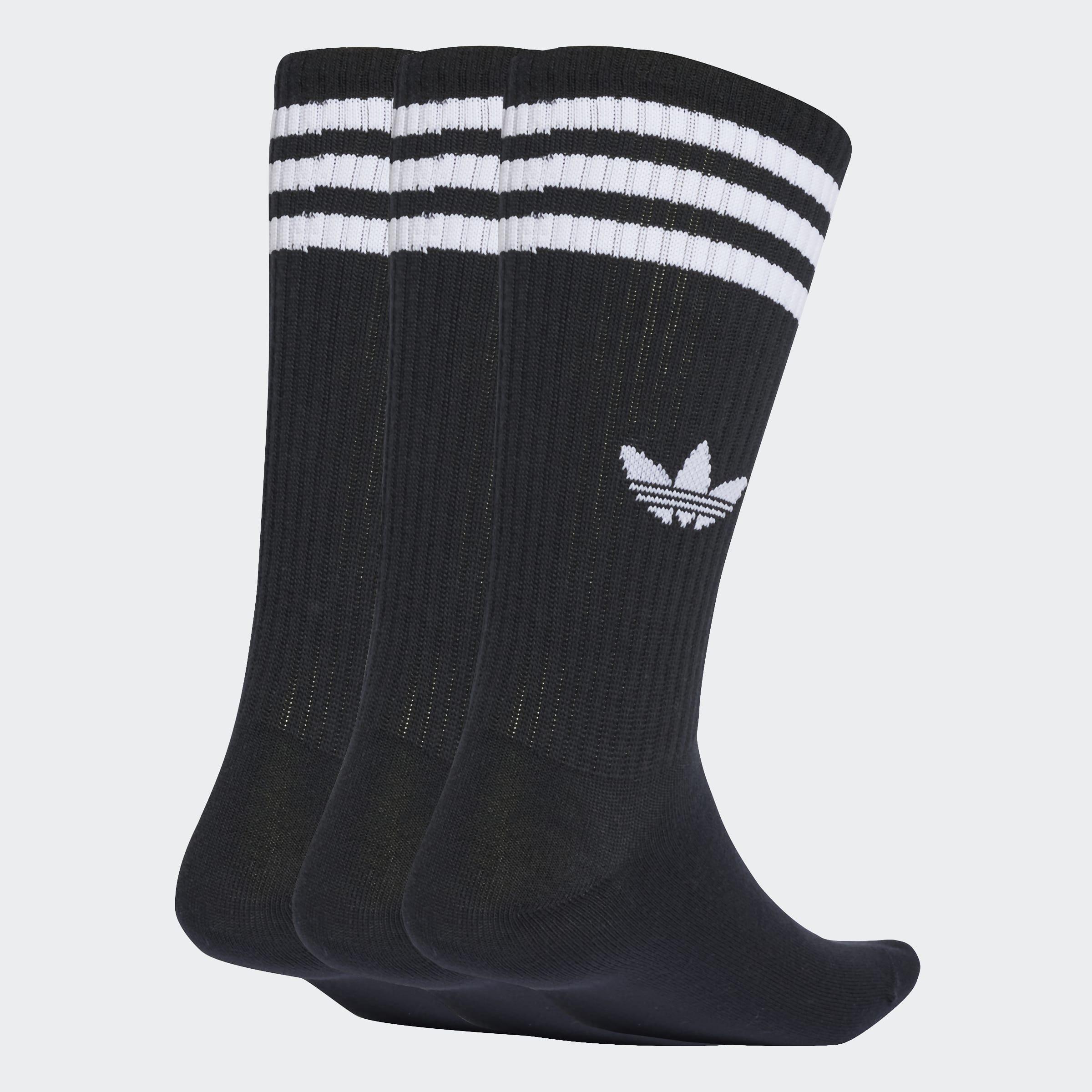 Unisex 3-Stripes High Crew Socks - 3 Pairs, Black, A701_ONE, medium