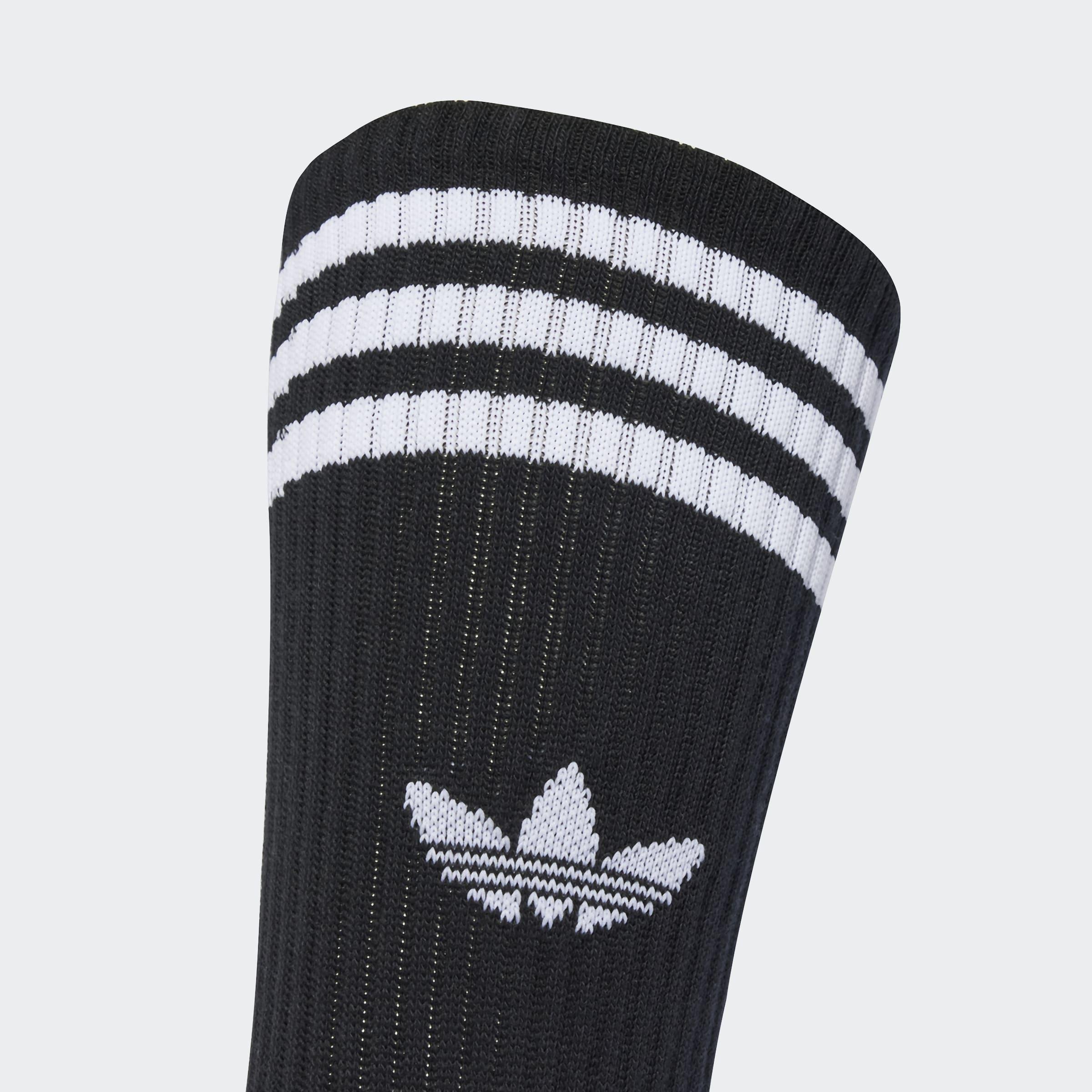 Unisex 3-Stripes High Crew Socks - 3 Pairs, Black, A701_ONE, medium