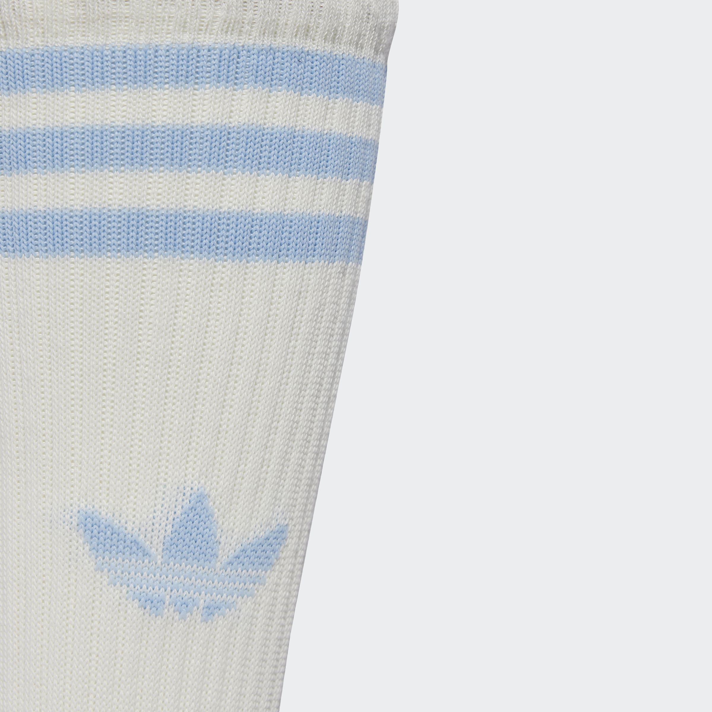 Unisex 3-Stripes High Crew Socks - 3 Pairs, White, A701_ONE, medium
