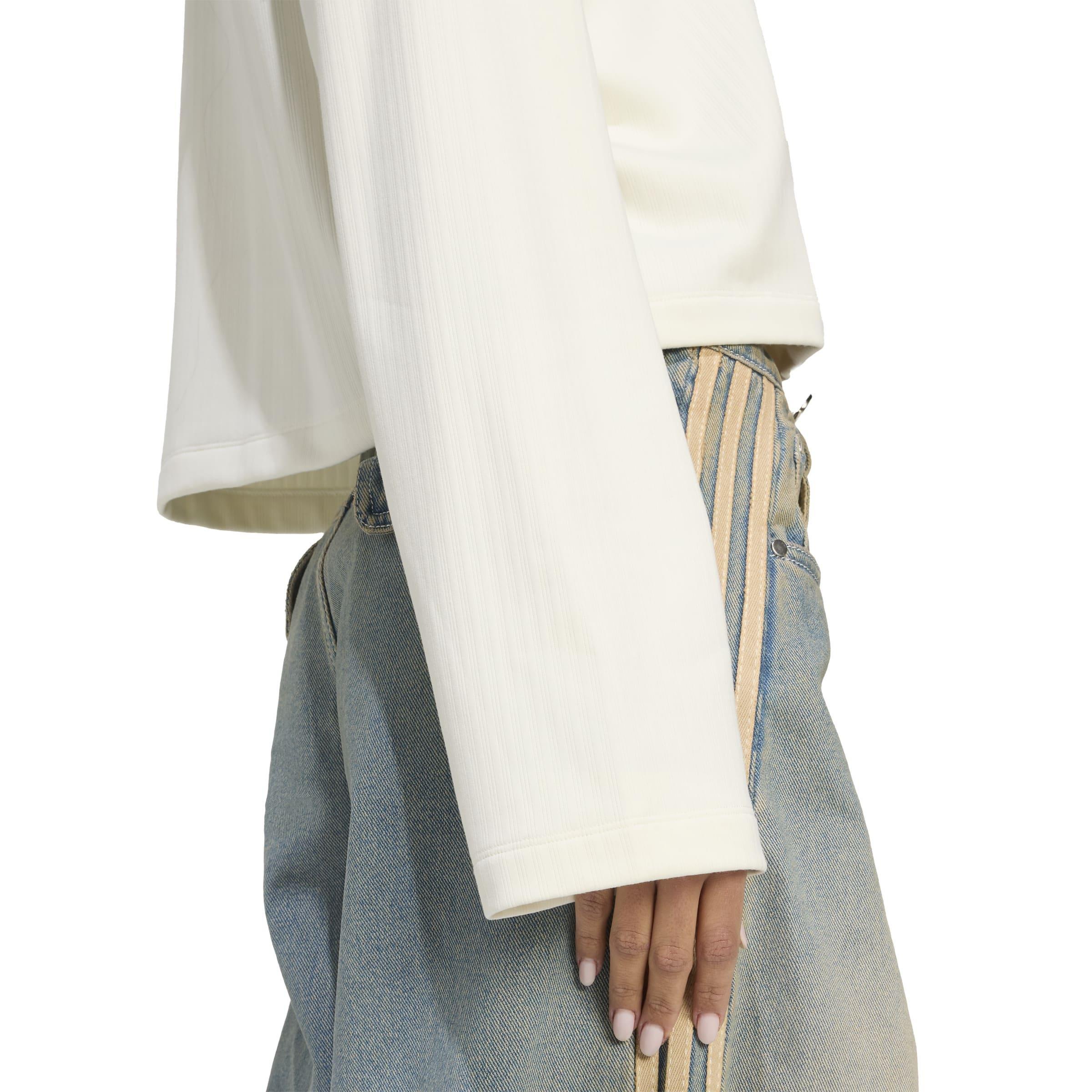 Essentials Winterized Wide Rib Long Sleeve, White, A701_ONE, medium